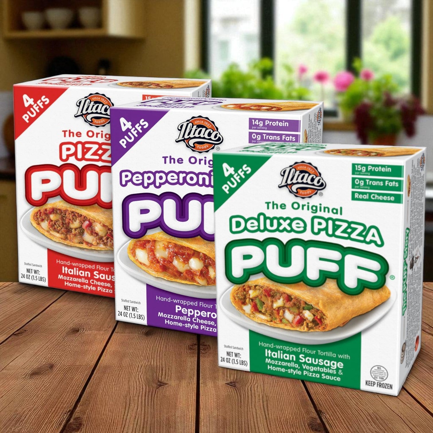 Pizza Puff Combo — The Original Pepperoni, Sausage & Iltaco Deluxe, 3-Pack