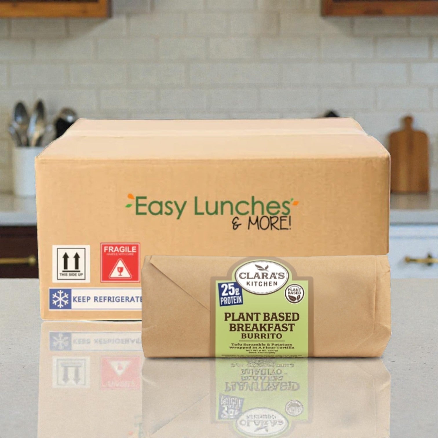 Claras Kitchen Individually Packaged Vegan Breakfast Burrito, 8 oz-12 Each. Please allow 1–2 extra business days for delivery on this item.