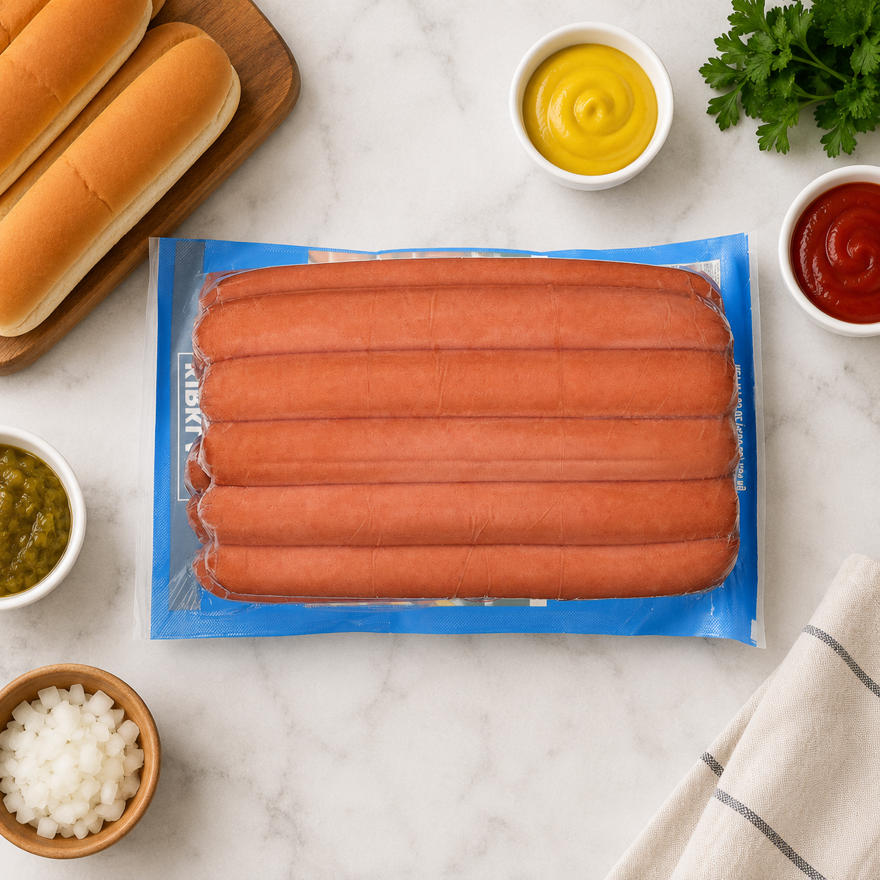 Kirkland Signature Beef Dinner Franks, 4.3 oz, 15-count