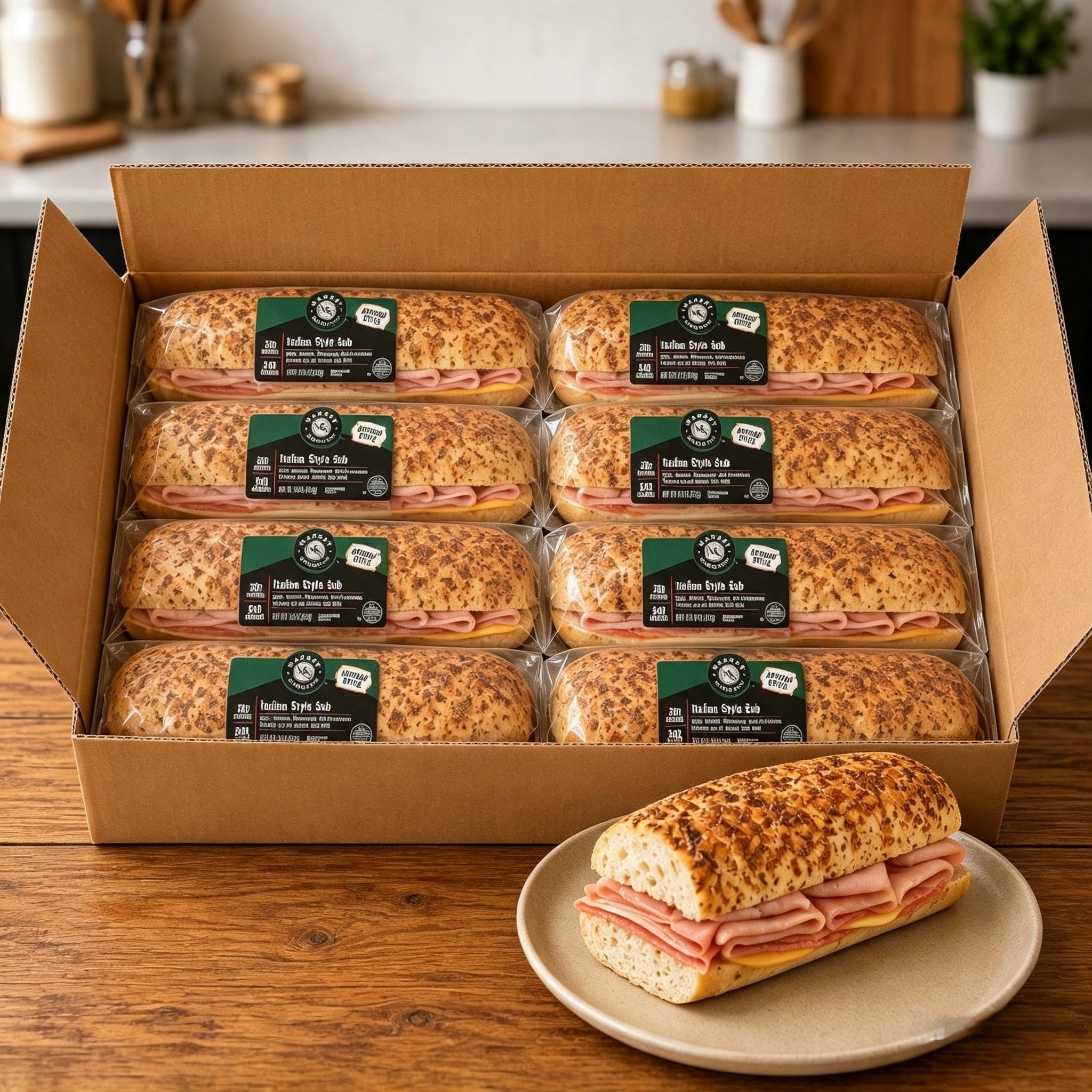 Artisan Italian Style Sub- 1 Case, 8 Count-Ships Frozen And Once Out of the Freezer 30 Days Shelf Life in the Cooler!!