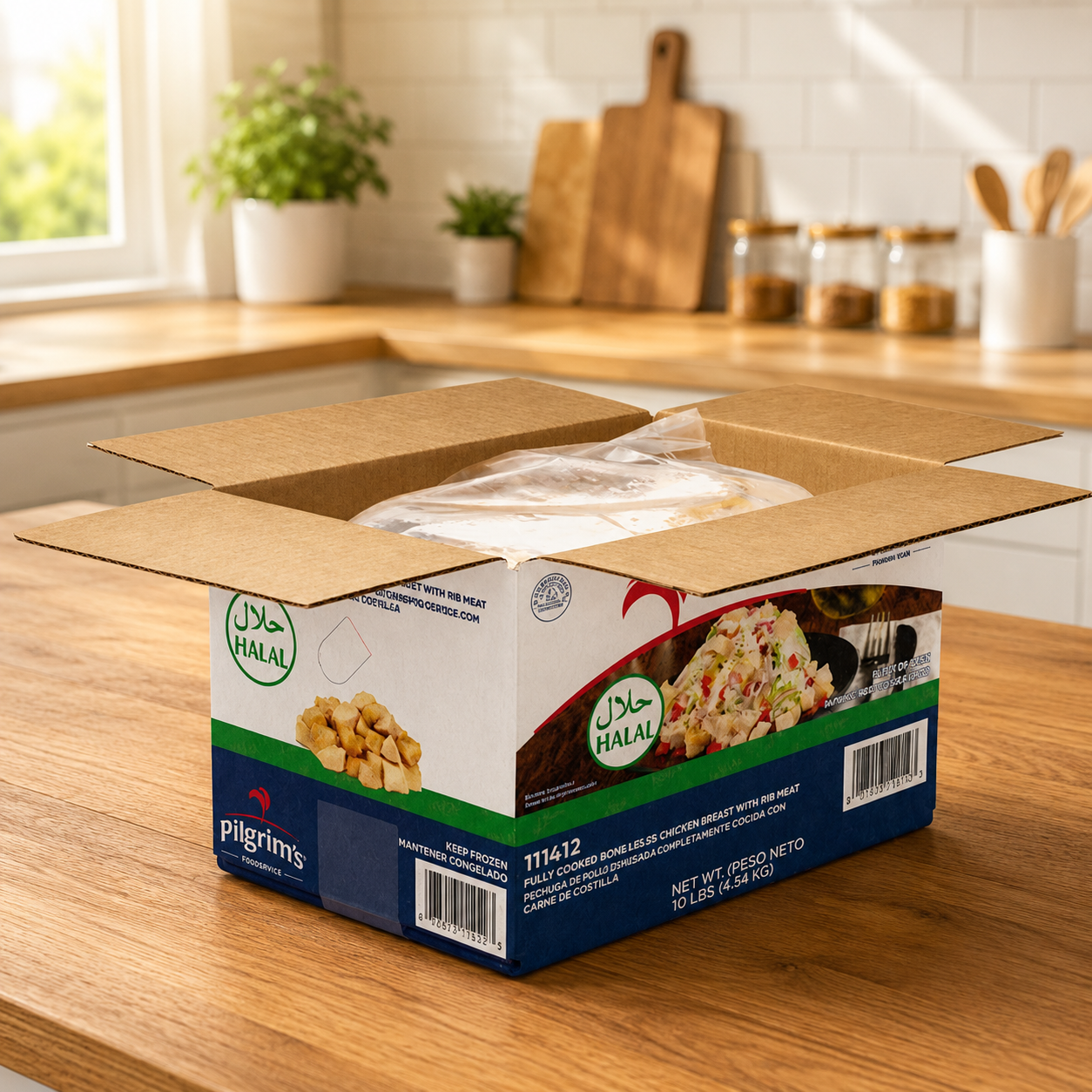Pilgrim's Pride Halal Diced Chicken Breasts – 160 oz (10 lb) per Case