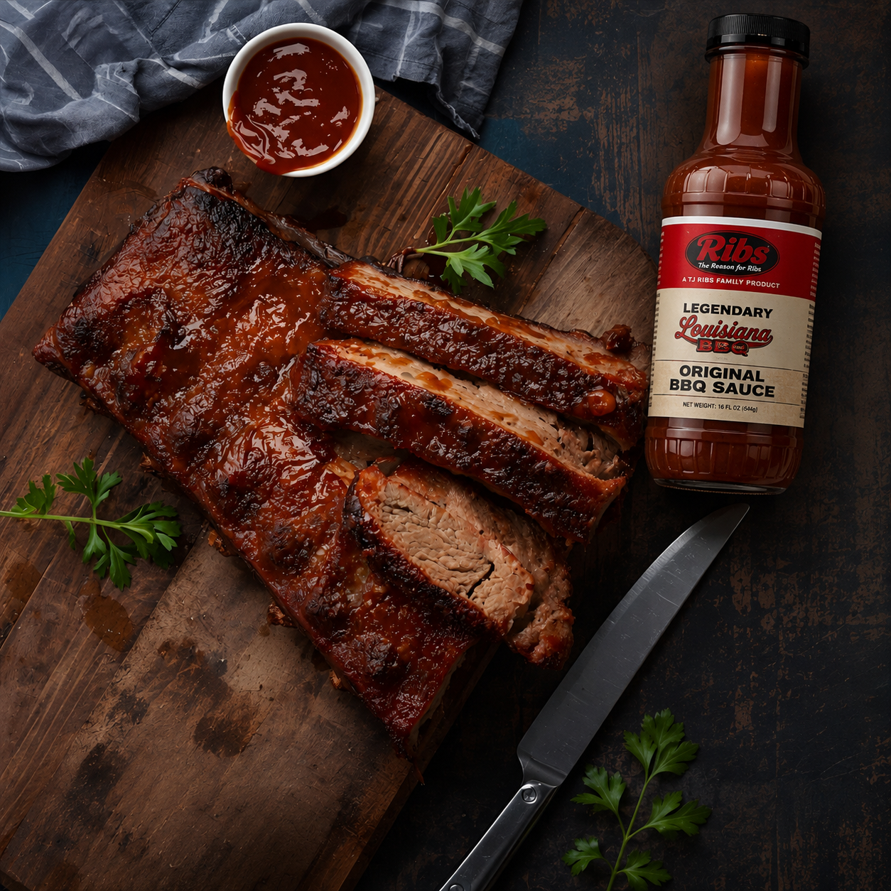 TJ Ribs - Ribs Dinner (Serves 8)