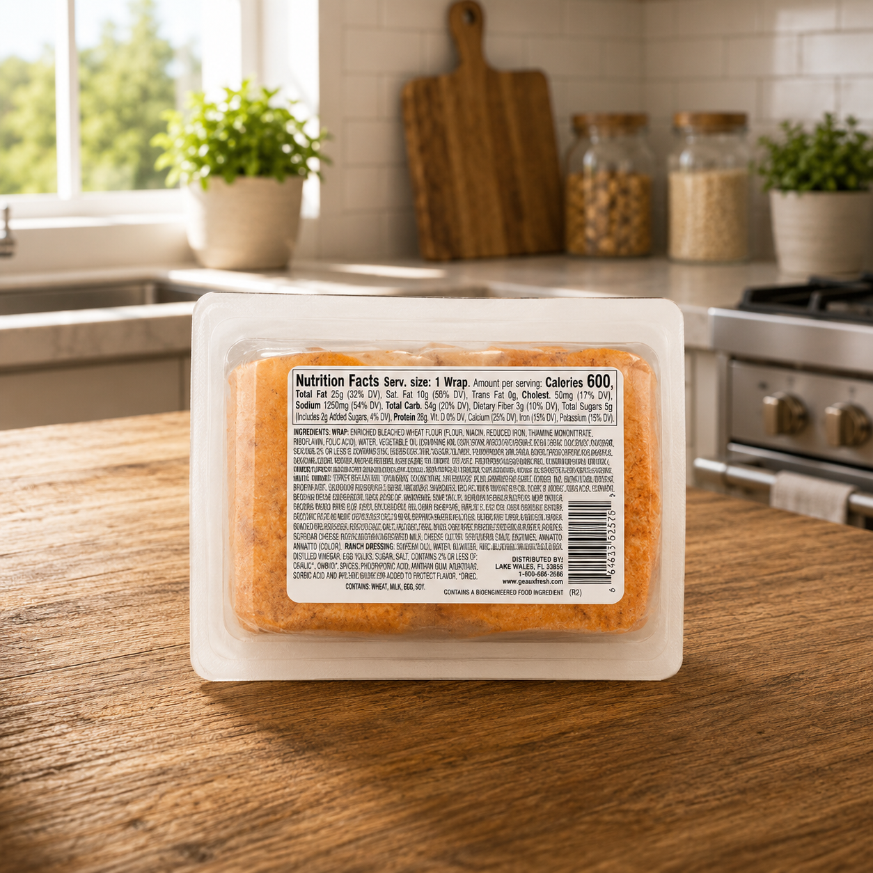 Turkey Club Wrap with Bacon, Ham, Cheddar & Ranch – 8 Count Case