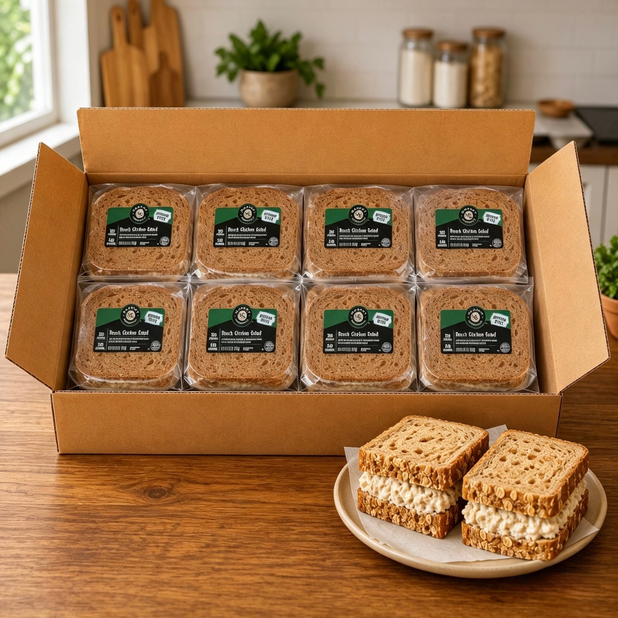 Ranch Chicken Salad Sandwich on Multigrain Bread – 6.6 oz Each, 8 Sandwiches per Case (Ships Frozen)