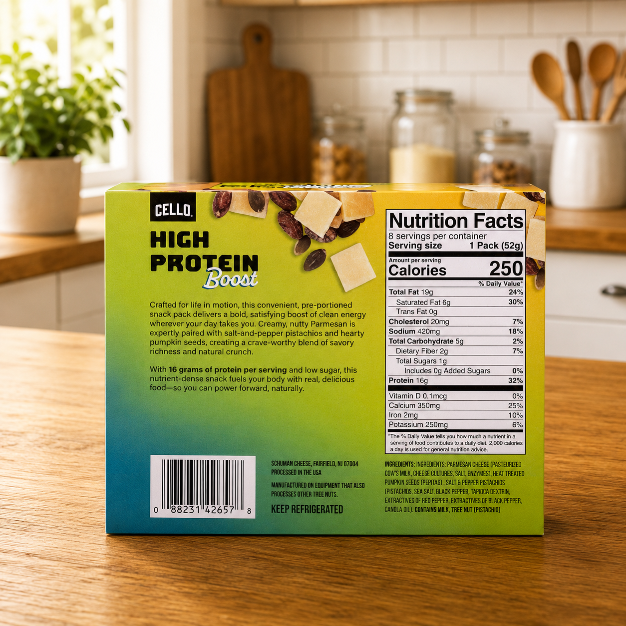 Cello High Protein Boost Single Serve Snack Packs – 1.85 oz per Pack, 8 Packs per Box
