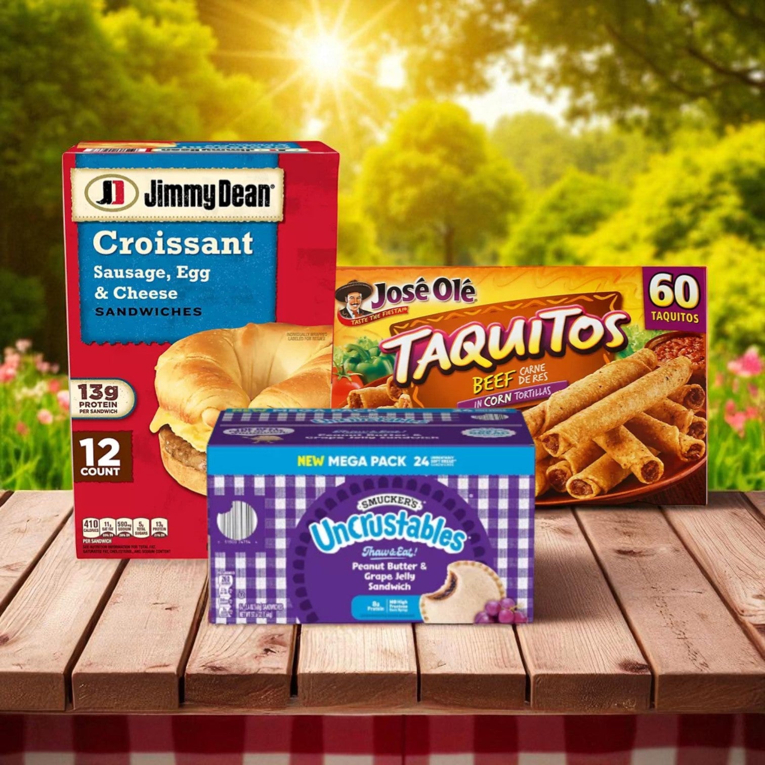 College Food Box- Breakfast Sandwiches, PB&Js & Taquitos! 96 Total Items!!