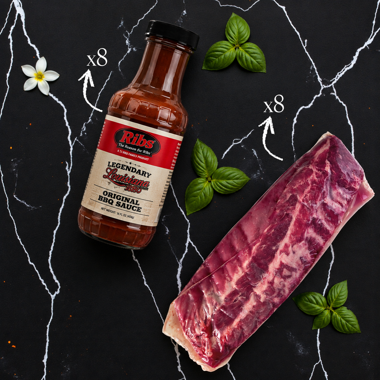 TJ Ribs - Ribs Dinner (Serves 8)