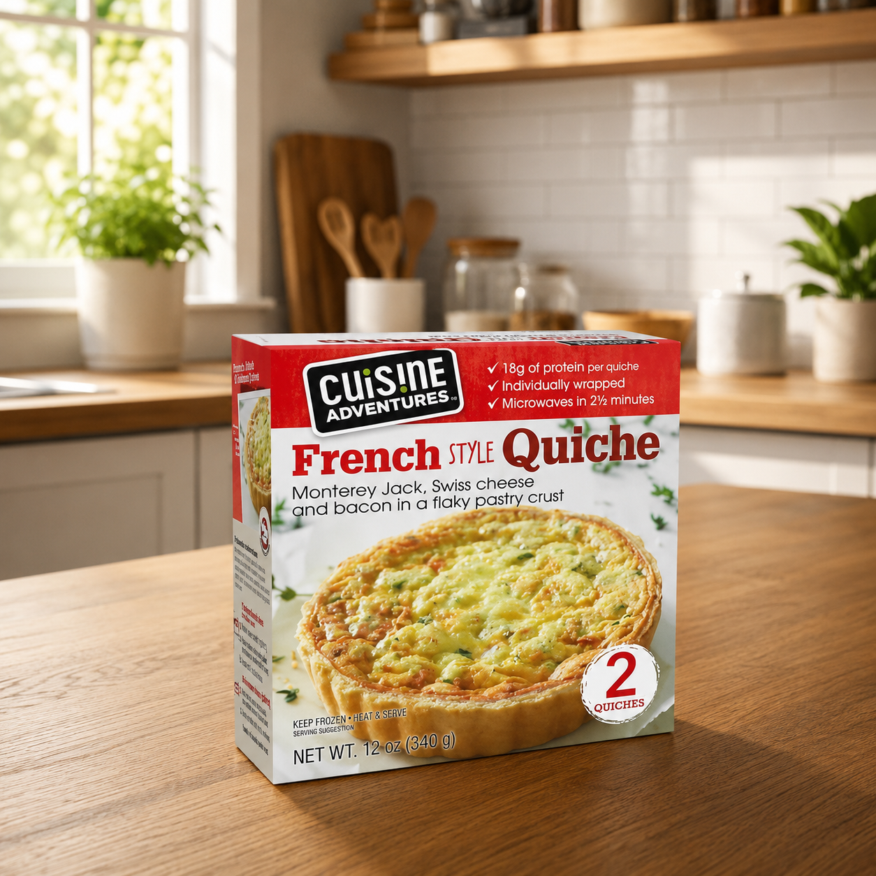 Cuisine Adventures French Style Quiche- 2 Count- 1 Case