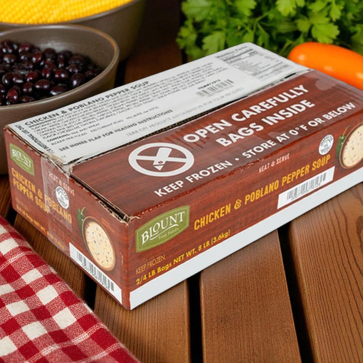 Blount Frozen Chicken & Poblano Pepper Soup – 2 Packs, 4 lbs Each – Bold, Flavorful Soup Ready to Heat & Serve