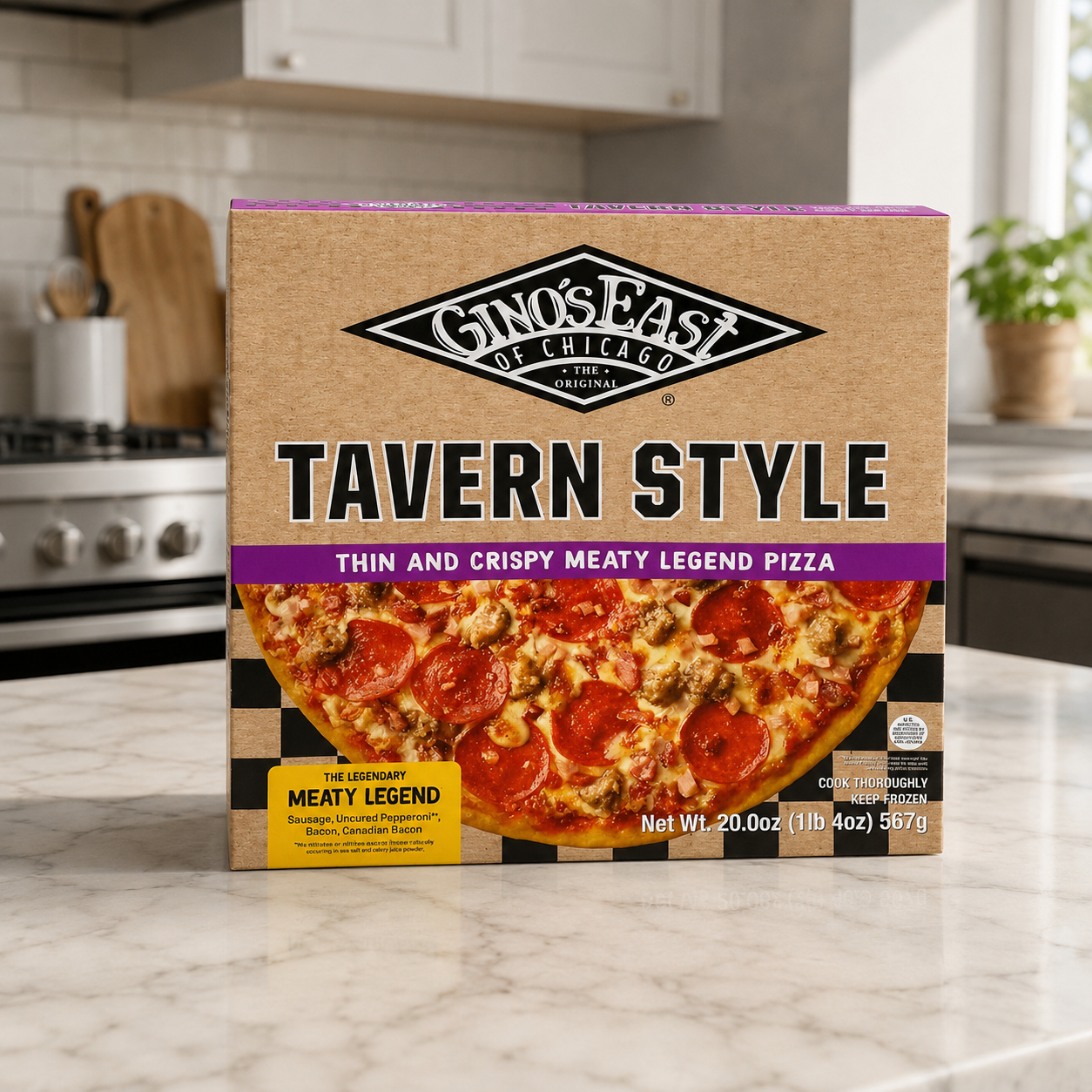 Combo Gino’s East Tavern Style Pizza Variety Pack – Classic Cheese, Gino’s Supreme & Meaty Legend, 3 Count