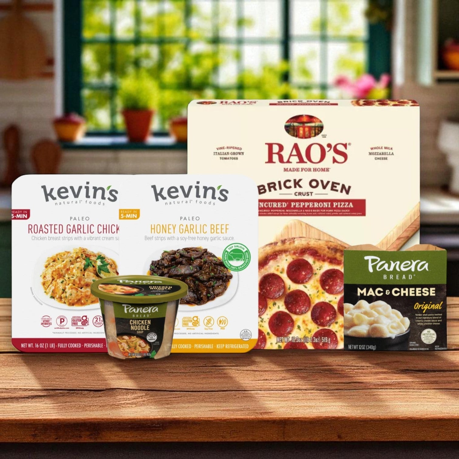 College Food Box — Ready-to-Heat Meals & Pizza - Kevin’s Beef & Chicken, Panera Soup & Mac, Rao’s Pepperoni Pizza
