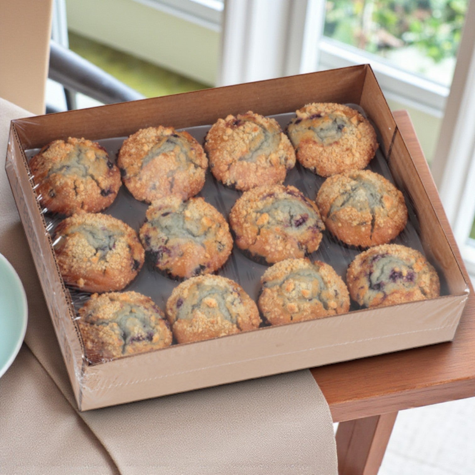 A case of 48 Chef Pierre Blueberry Muffins (4.25 oz each) is perfect for grab-and-go snacks and convenient serving.