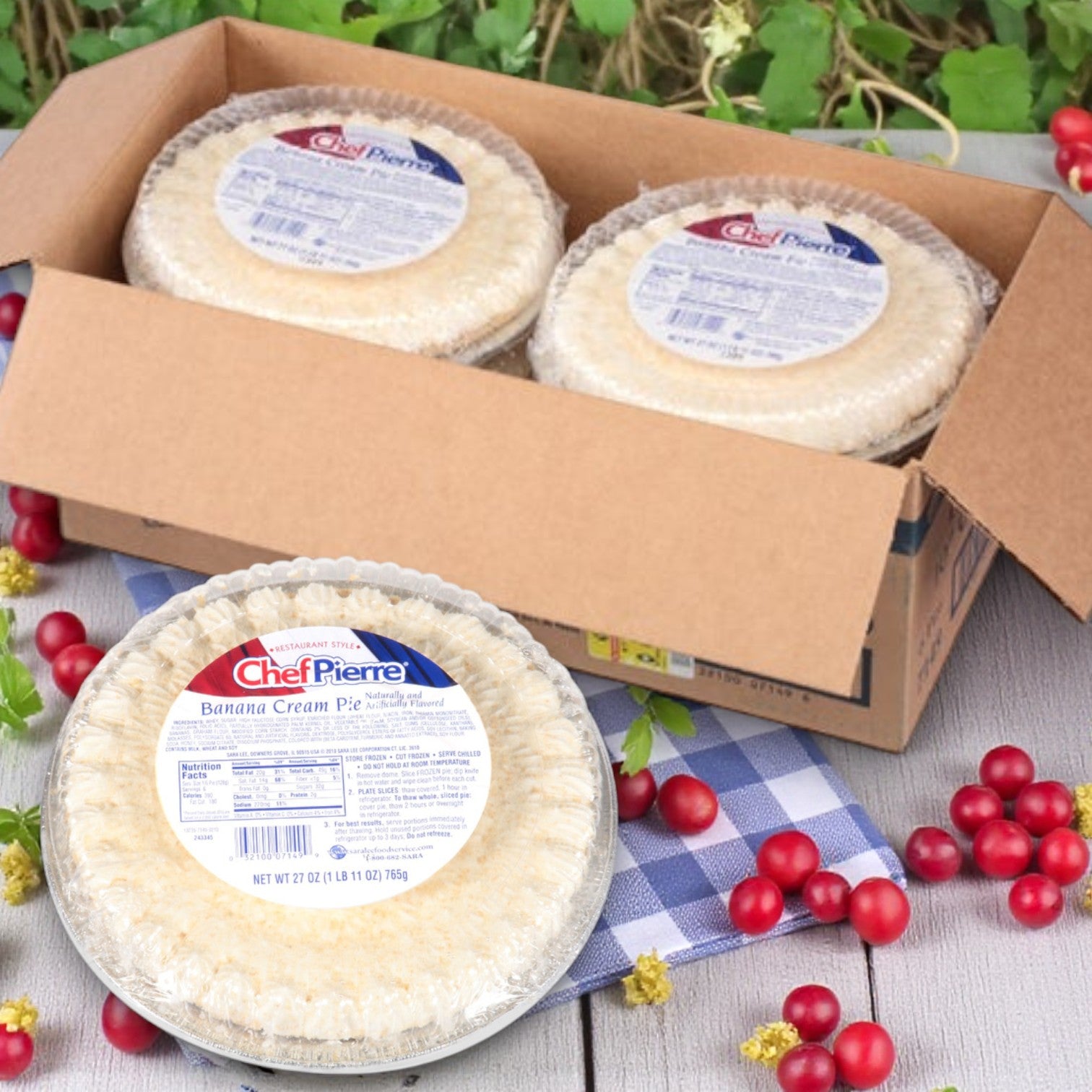 Chef Pierre Banana Cream Pie, Thaw & Serve – 10 Inch, 6/27 oz