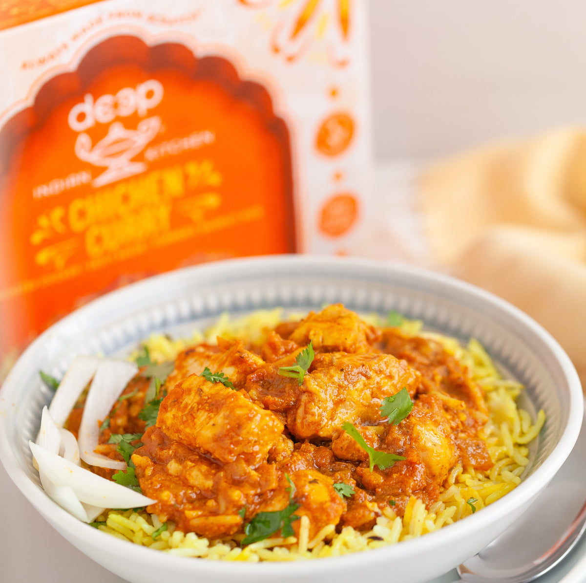 Deep Indian Kitchen Chicken Curry with Turmeric Basmati Rice – 9 oz
