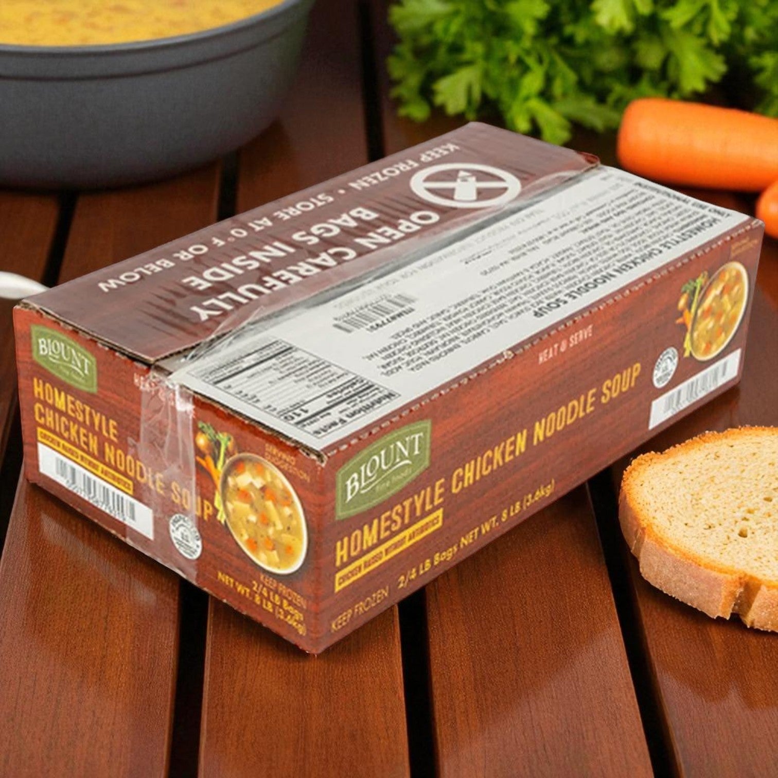 Blount Frozen Chicken Noodle Soup – 2 Packs, 4 lbs Each – Hearty, Homestyle Soup Ready to Heat and Serve