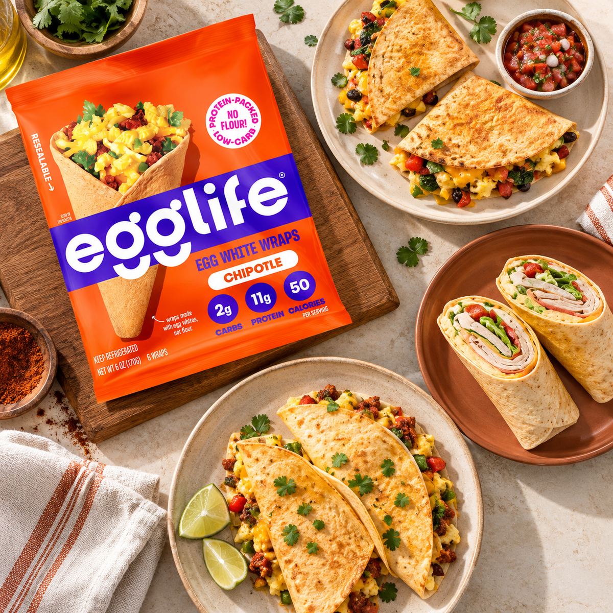 Egglife Chipotle Egg White Wraps - 1 count - 6 Count, 6 oz