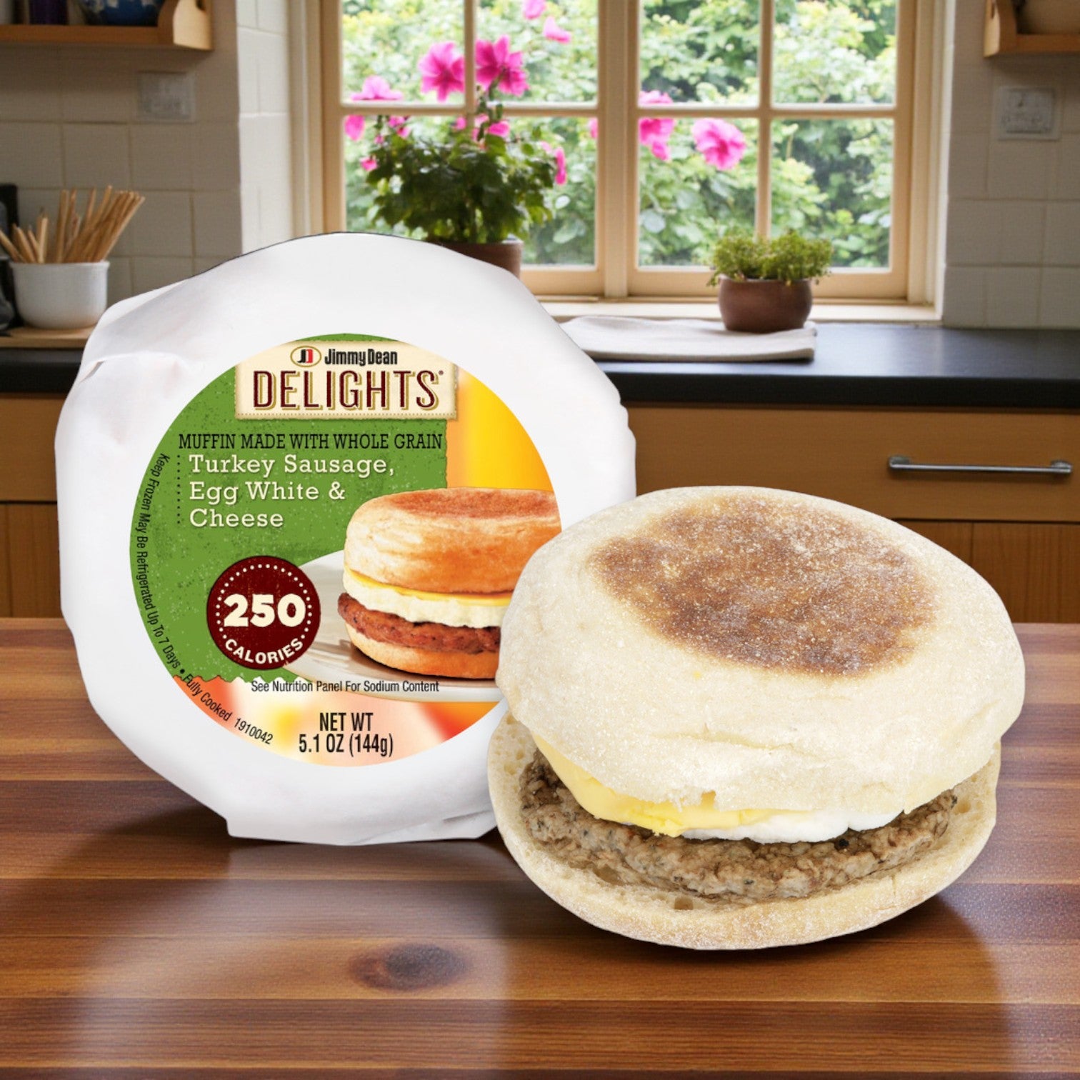 Jimmy Dean English Muffin Sandwiches with Turkey Sausage & Egg Whites – Individually Wrapped (12 × 5.1 oz)