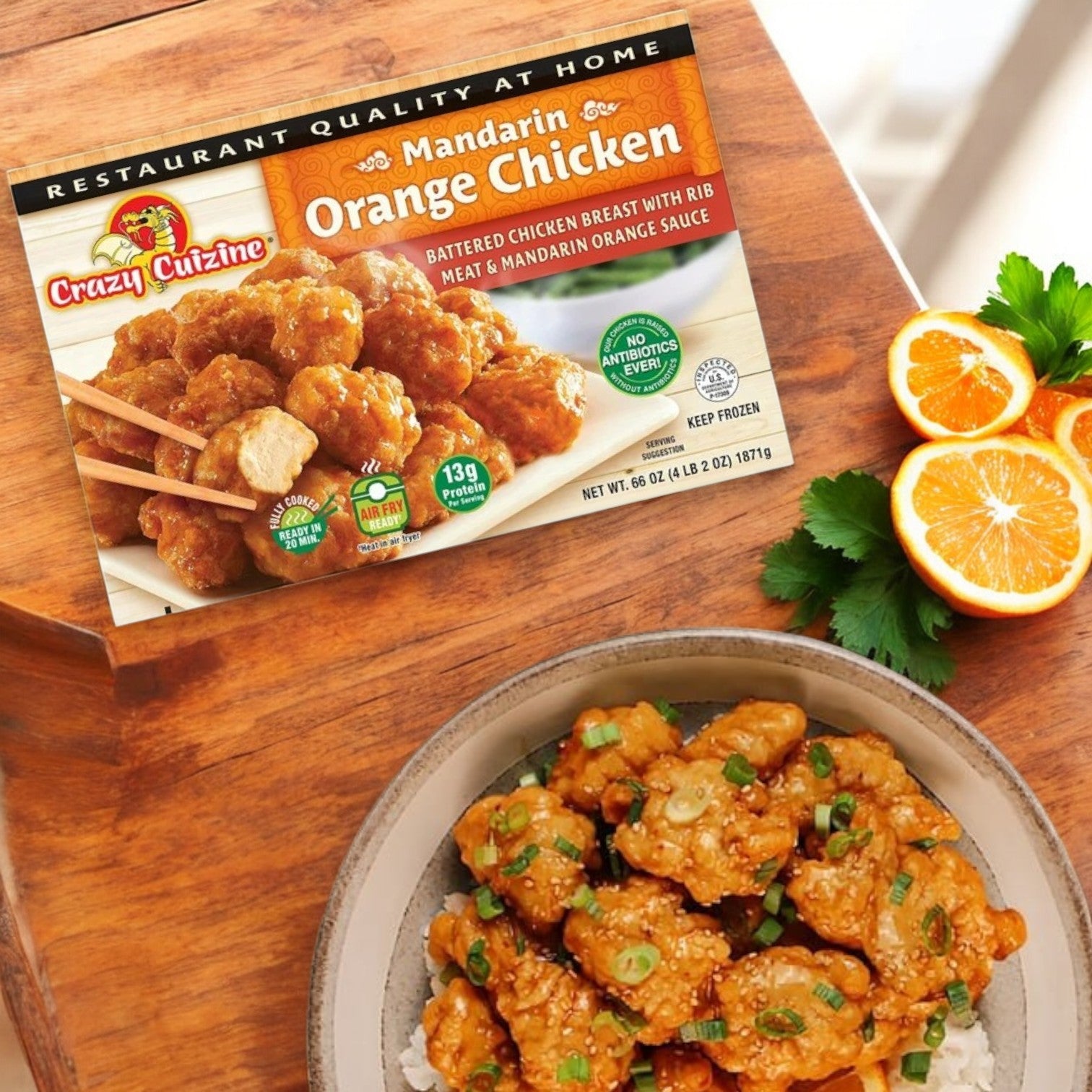 Crazy Cuizine Mandarin Orange Chicken – 66 oz (2 Packs)
