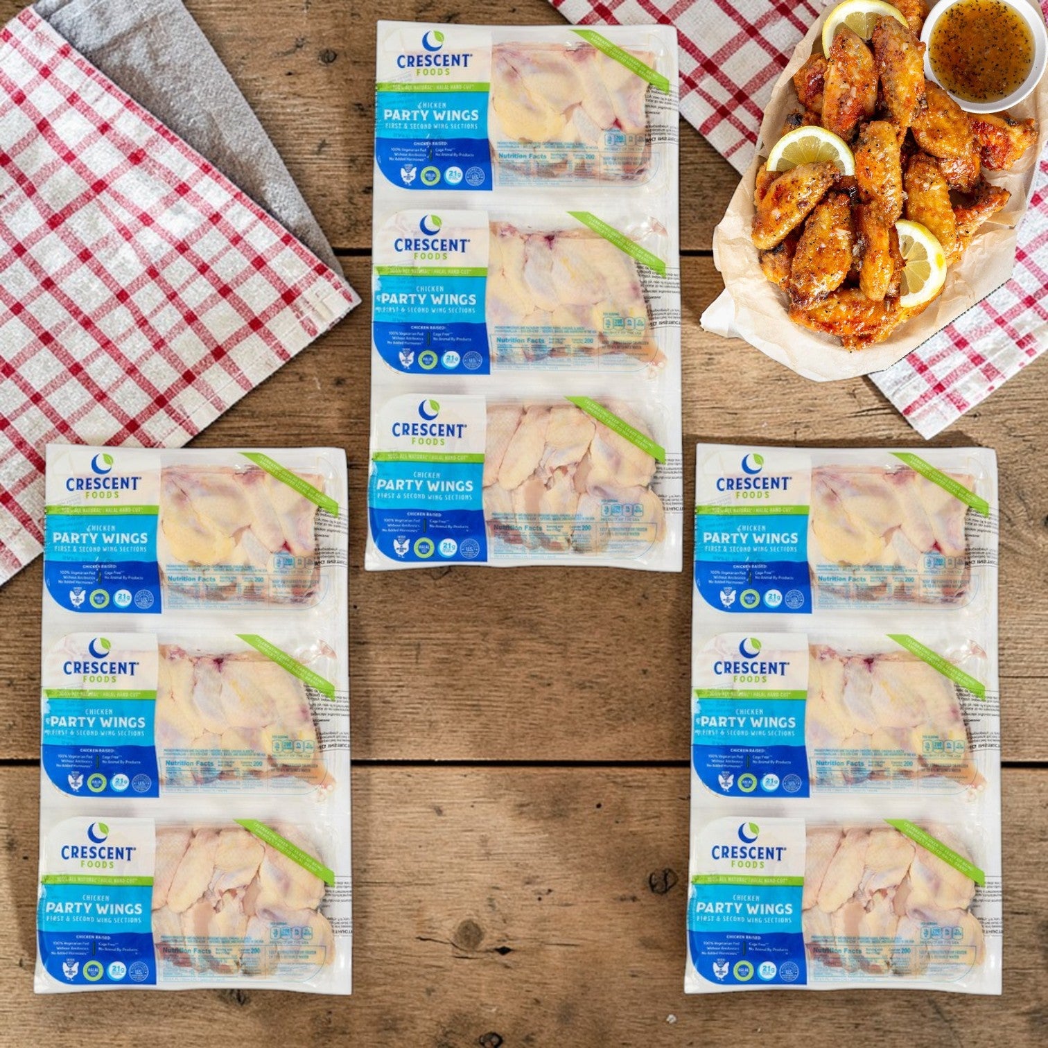Crescent Foods Halal Chicken Party Wings – 3 Pack Party Bundle