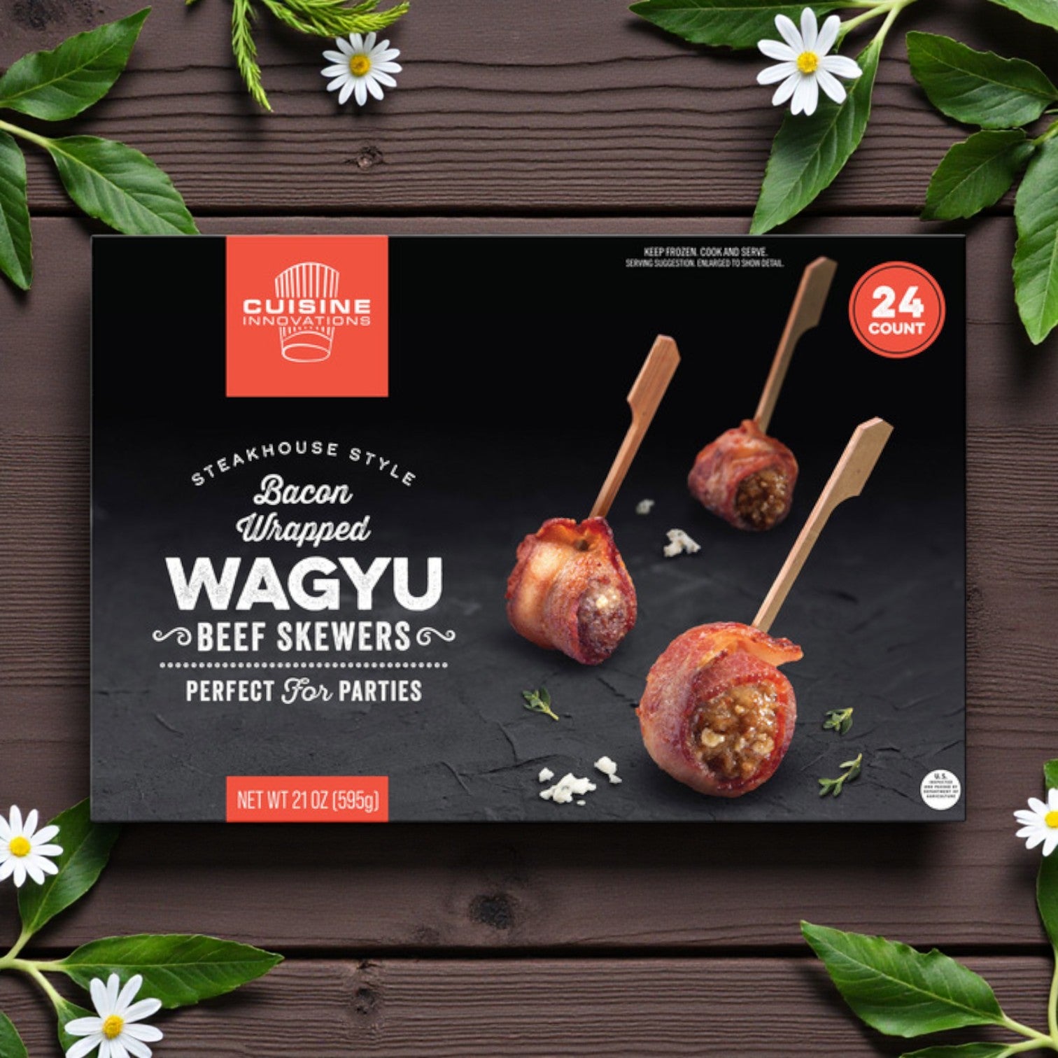 Cuisine Innovations Bacon Wrapped Wagyu Bites – 24 Count