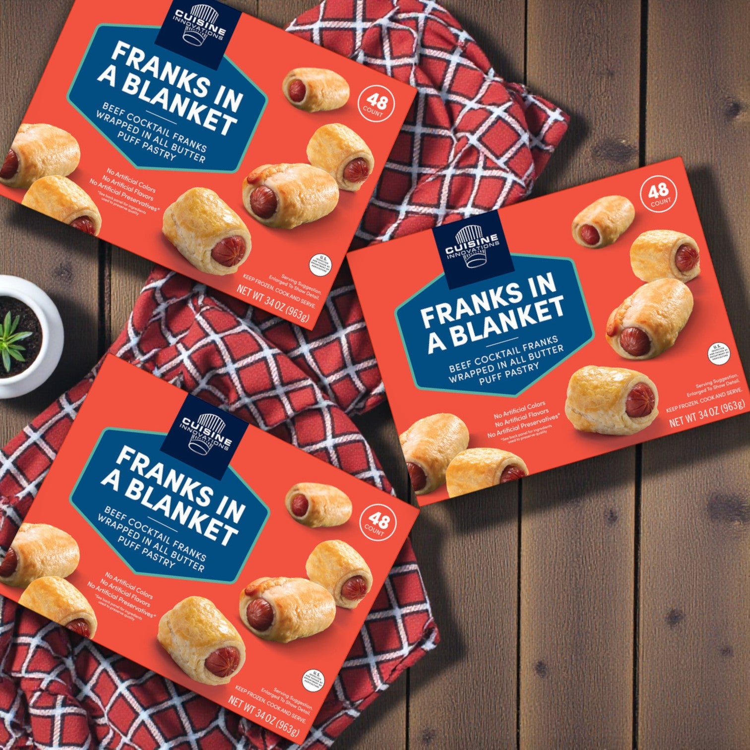 Cuisine Innovations Franks in a Blanket – 48 Count, 38 oz (3 Pack)