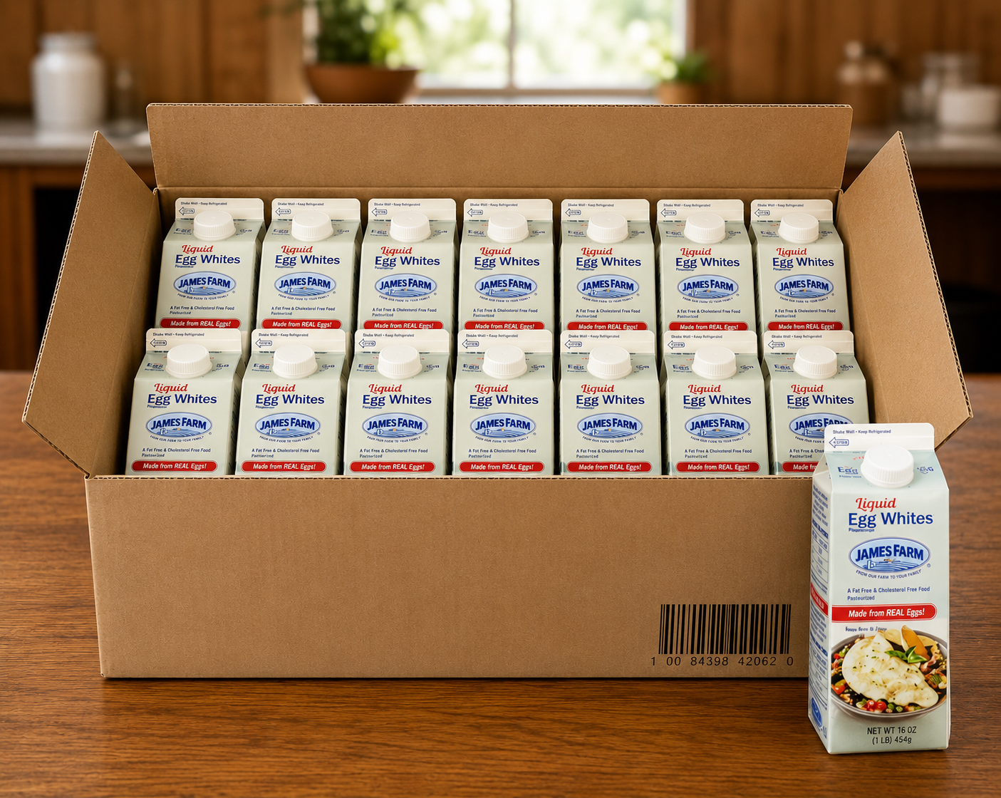 James Farm Egg Whites – 2 lb Carton (Case of 15)- 1 Box