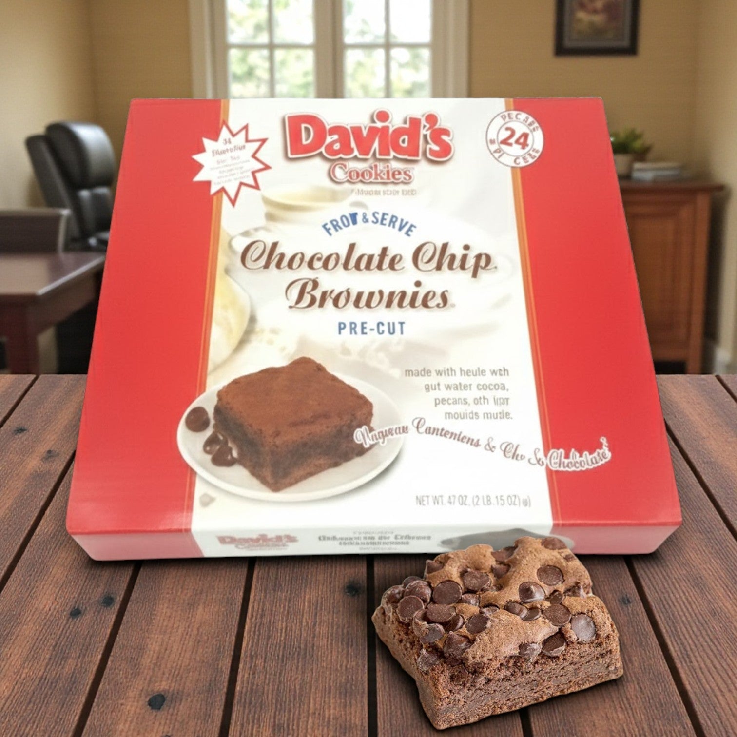 Frozen David’s Cookies – Chocolate Chip Brownies, 24 Count (6 lb)