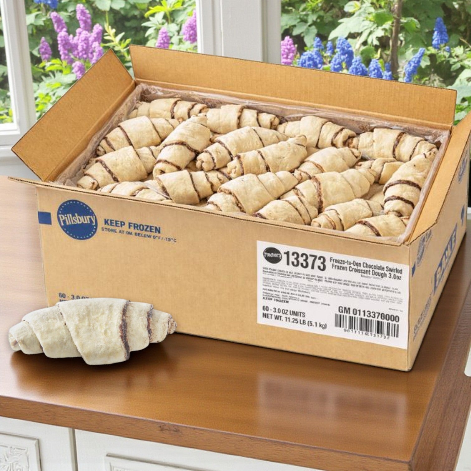 Pillsbury Chocolate Swirled Croissant Dough – 60 Count (3 oz each)