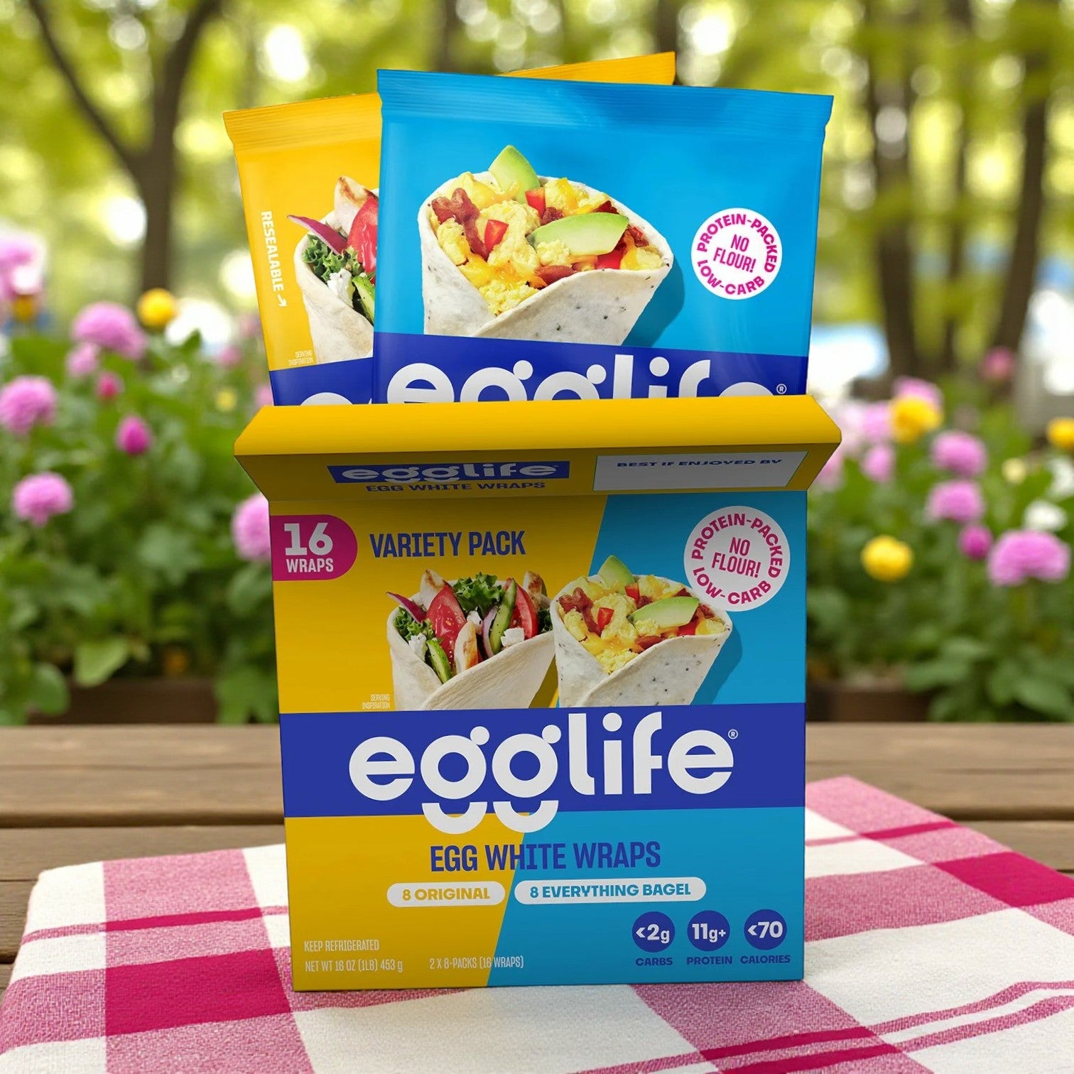 Egglife Egg White Wraps, Variety Pack – 1 oz Each, 16 Count (3 Packs)