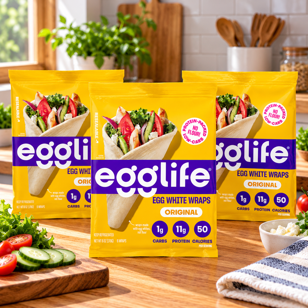 egglife Original Egg White Wraps — 3 Packs × 6 Count Each