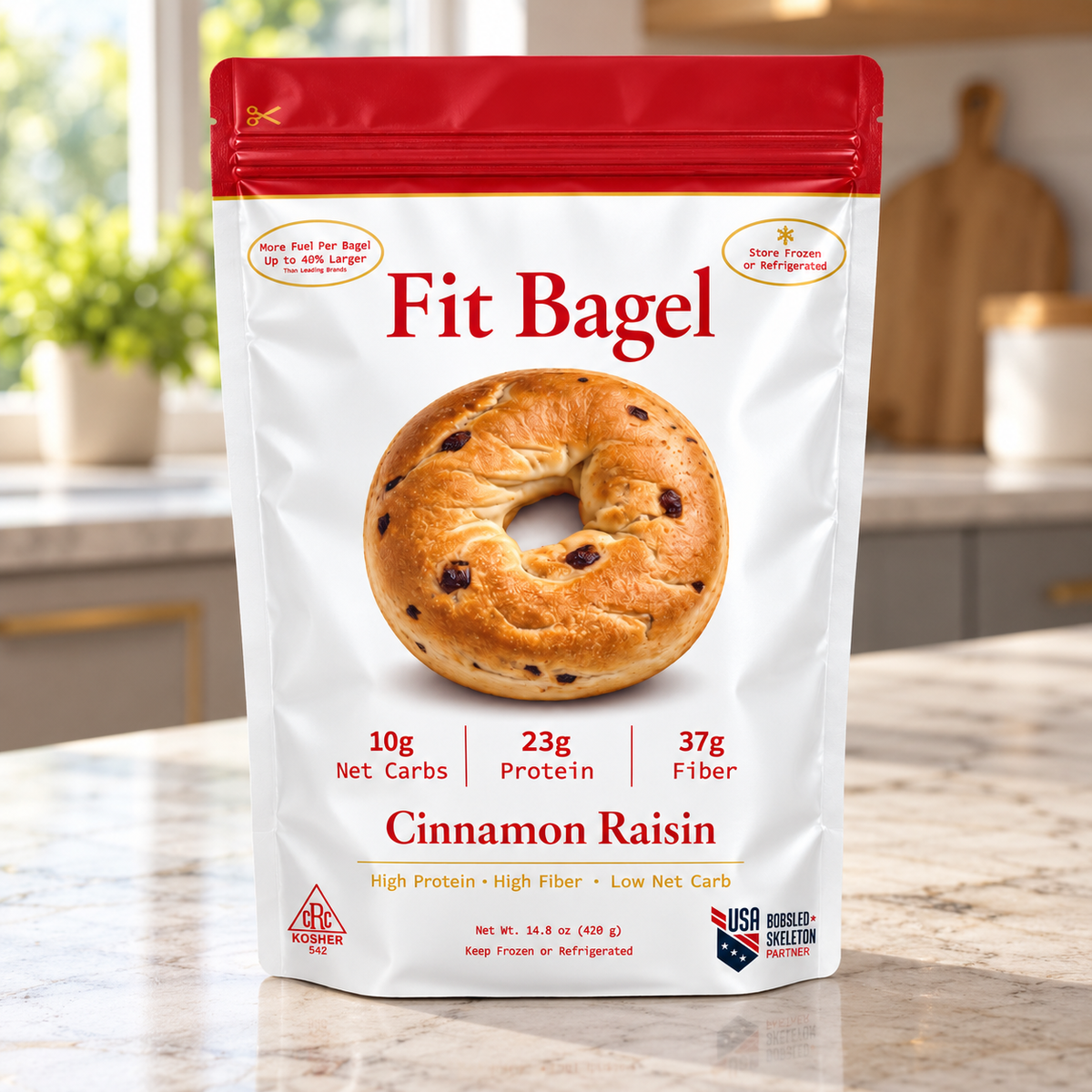 Cinnamon Raisin Fit Bagel — 8 Bags (32 Total Bagels)