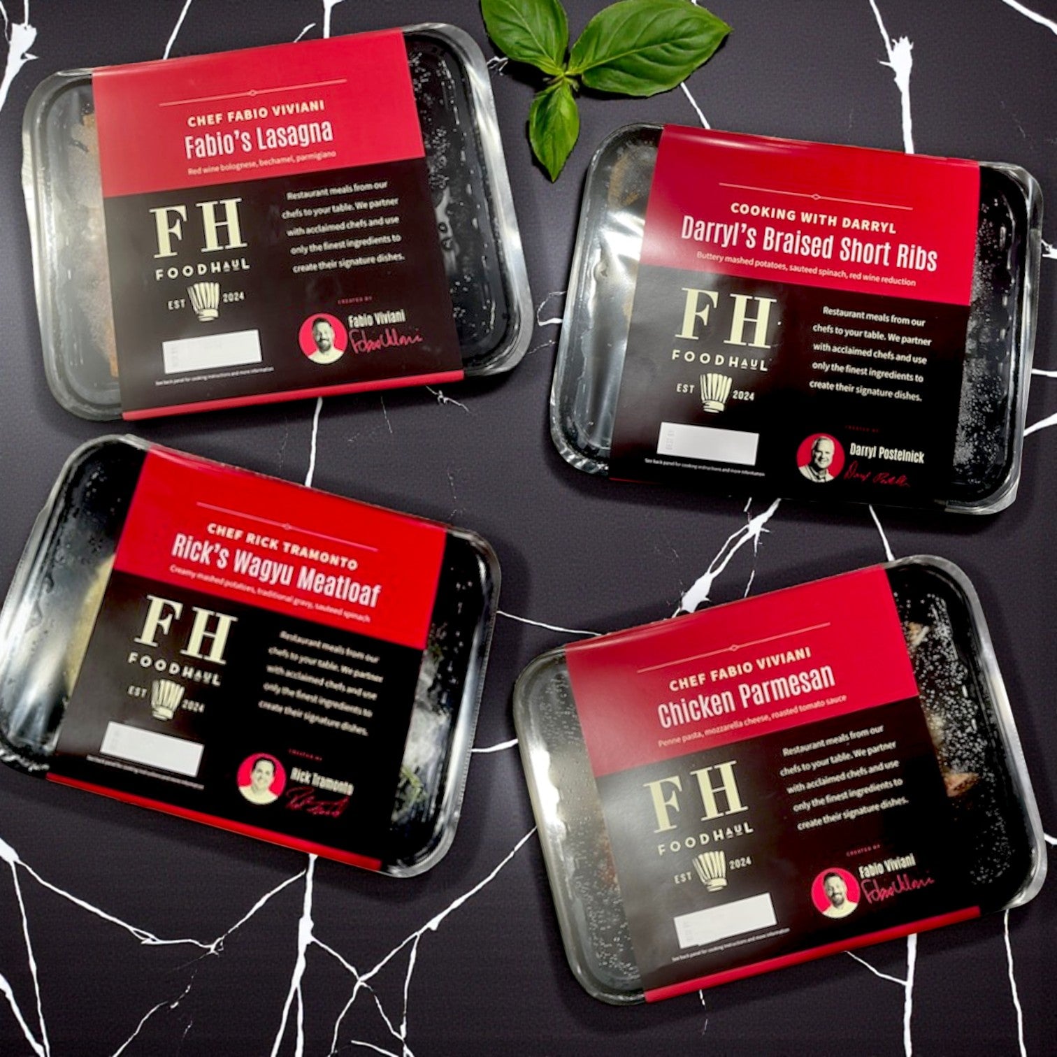 FoodHaul’s Chef’s Signature Entrée Combo—4 gourmet frozen meals—offers restaurant-quality dining at home with favorites like lasagna, braised short ribs, wagyu meatloaf, and chicken parmesan.