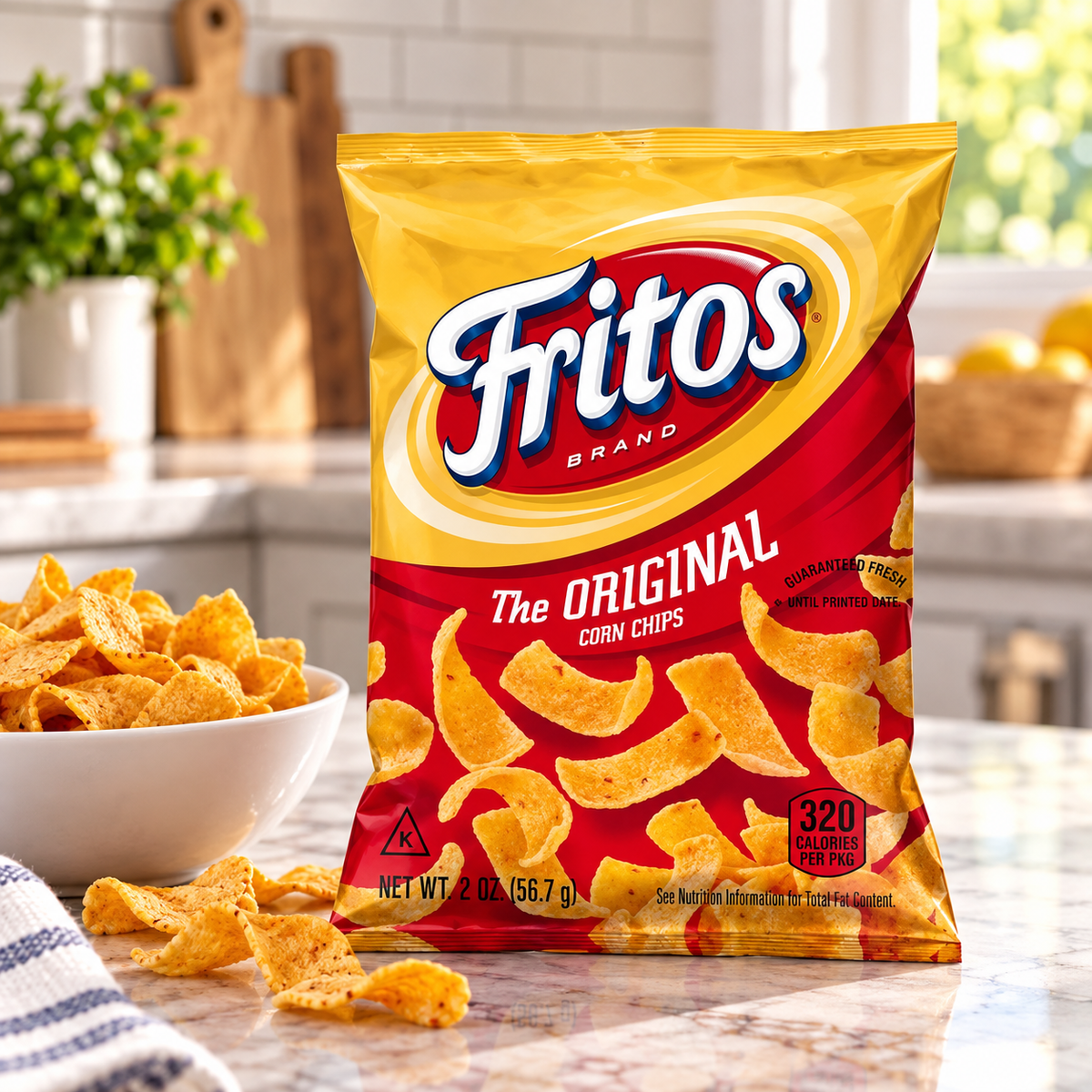 Frito-Lay Fritos Original Corn Chips – 64 × 2 oz Large Single-Serve Bags (1 case)