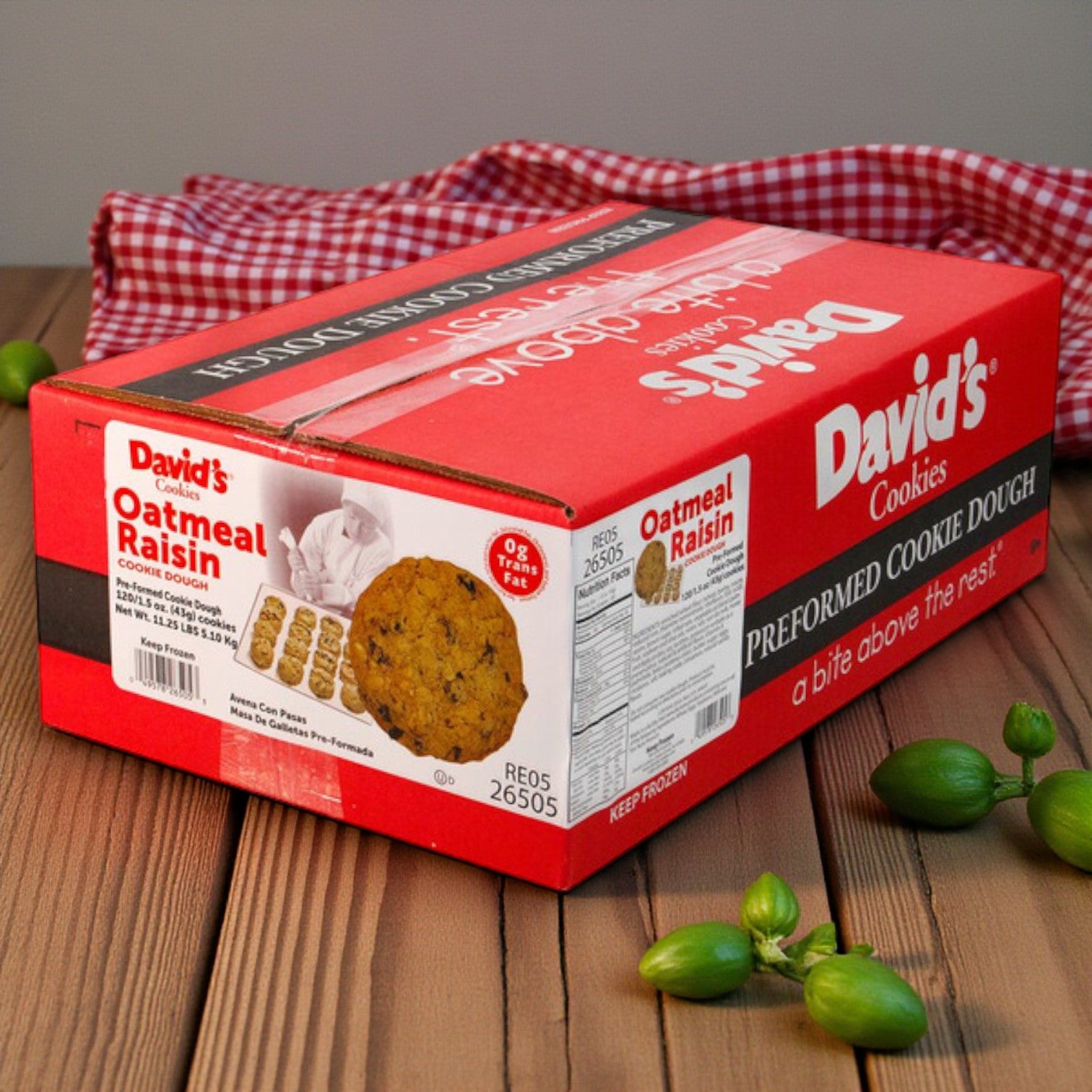 Frozen David’s Cookies – Oatmeal Raisin Cookie Dough, 1.5 oz Each (120 Count)