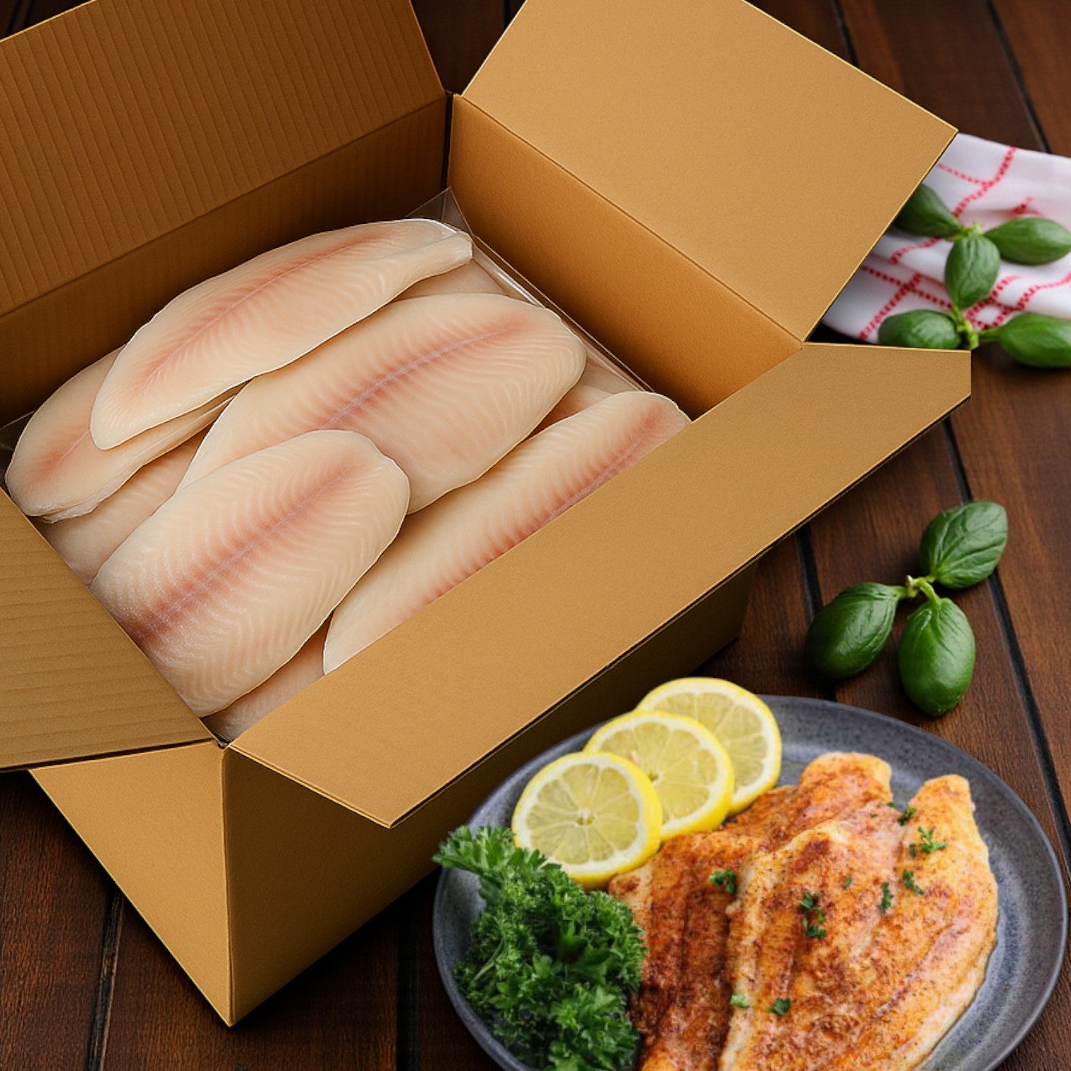 Frozen IQF Catfish Fillets, 3–5 oz (Product of China) – 15 lb Case