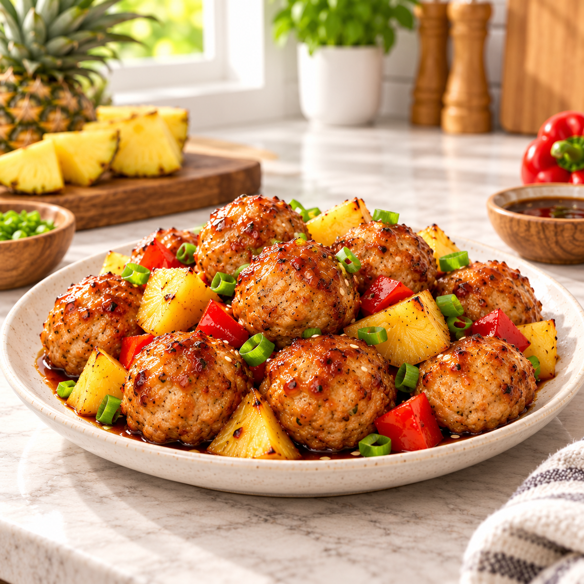 Amylu Teriyaki Pineapple Chicken Meatballs – 10 oz (1 Count)
