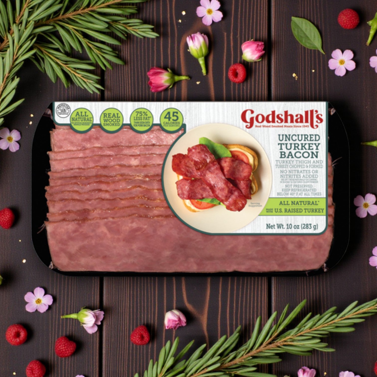 Godshall’s Uncured Turkey Bacon – 10 oz