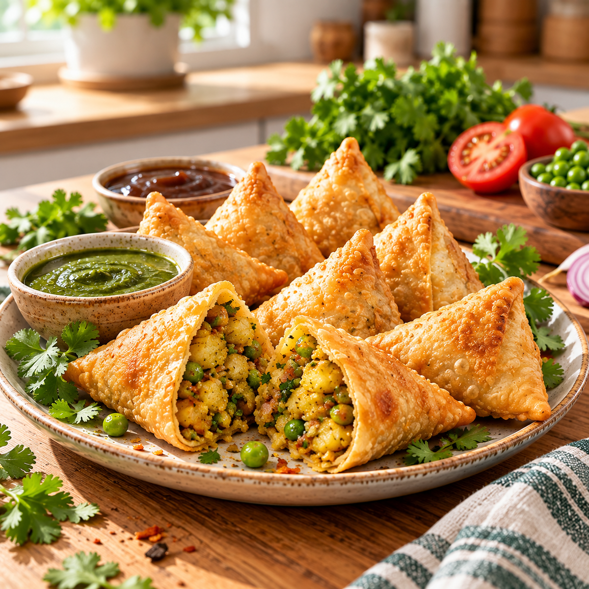 Deep Indian Kitchen Jumbo Punjabi Style Samosas – 8 Pieces (22.8 oz / 1 Count)