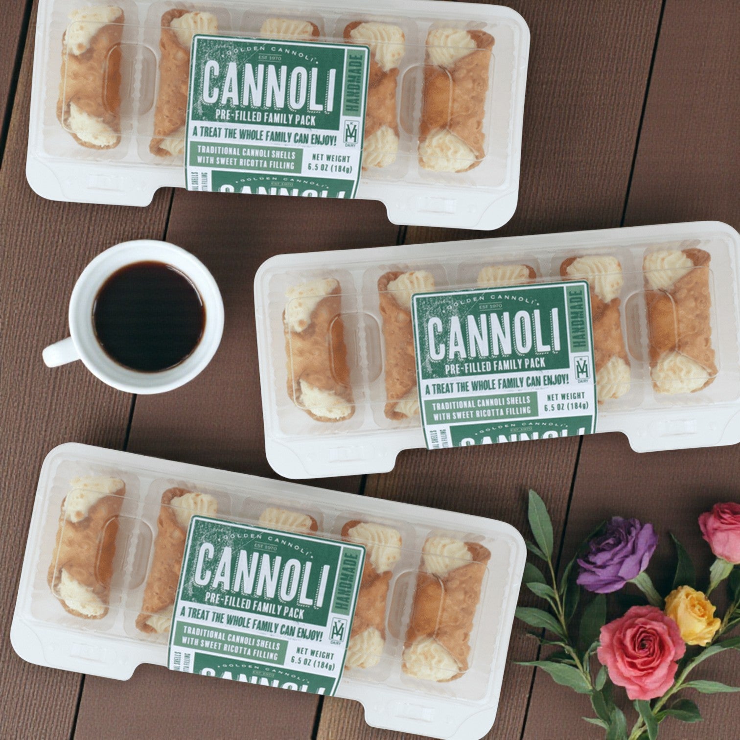 Golden Cannoli Traditional Cannoli – 5 Pack, 6.5 oz (3 Pack)