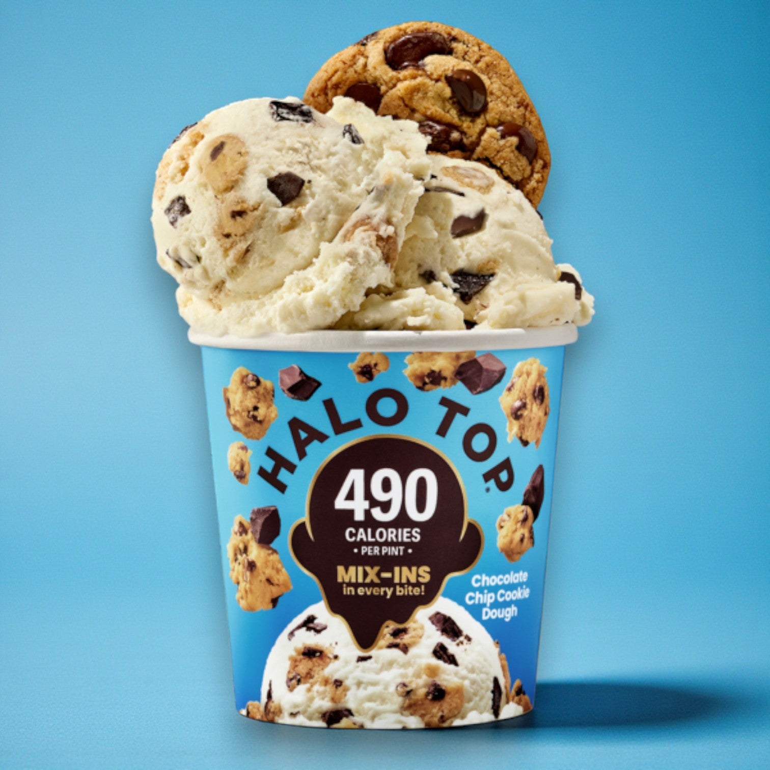 Halo Top Chocolate Chip Cookie Dough Light Ice Cream Pint – 16 fl oz