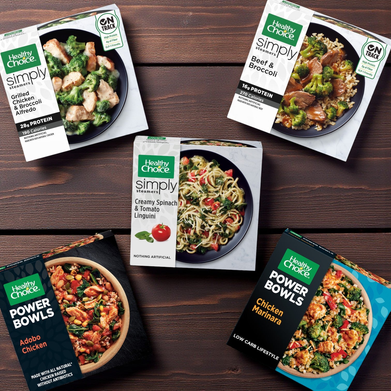 Healthy Choice Simply Steamers & Power Bowls Variety Pack – 5 Nutritious Frozen Meals