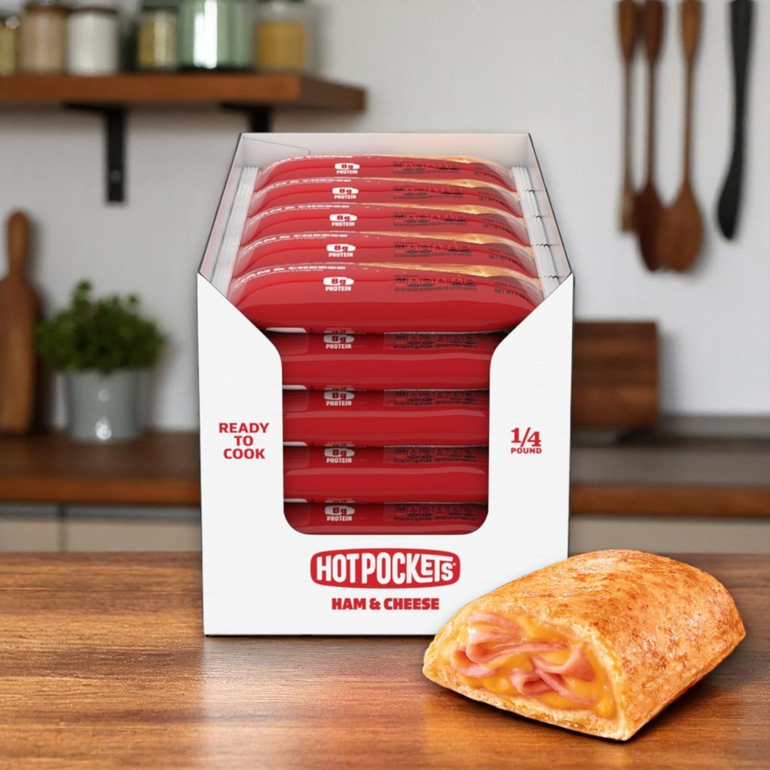 Hot Pockets Stuffed Sandwiches – Ham & Cheese, 4 oz Each, 30 Count Case