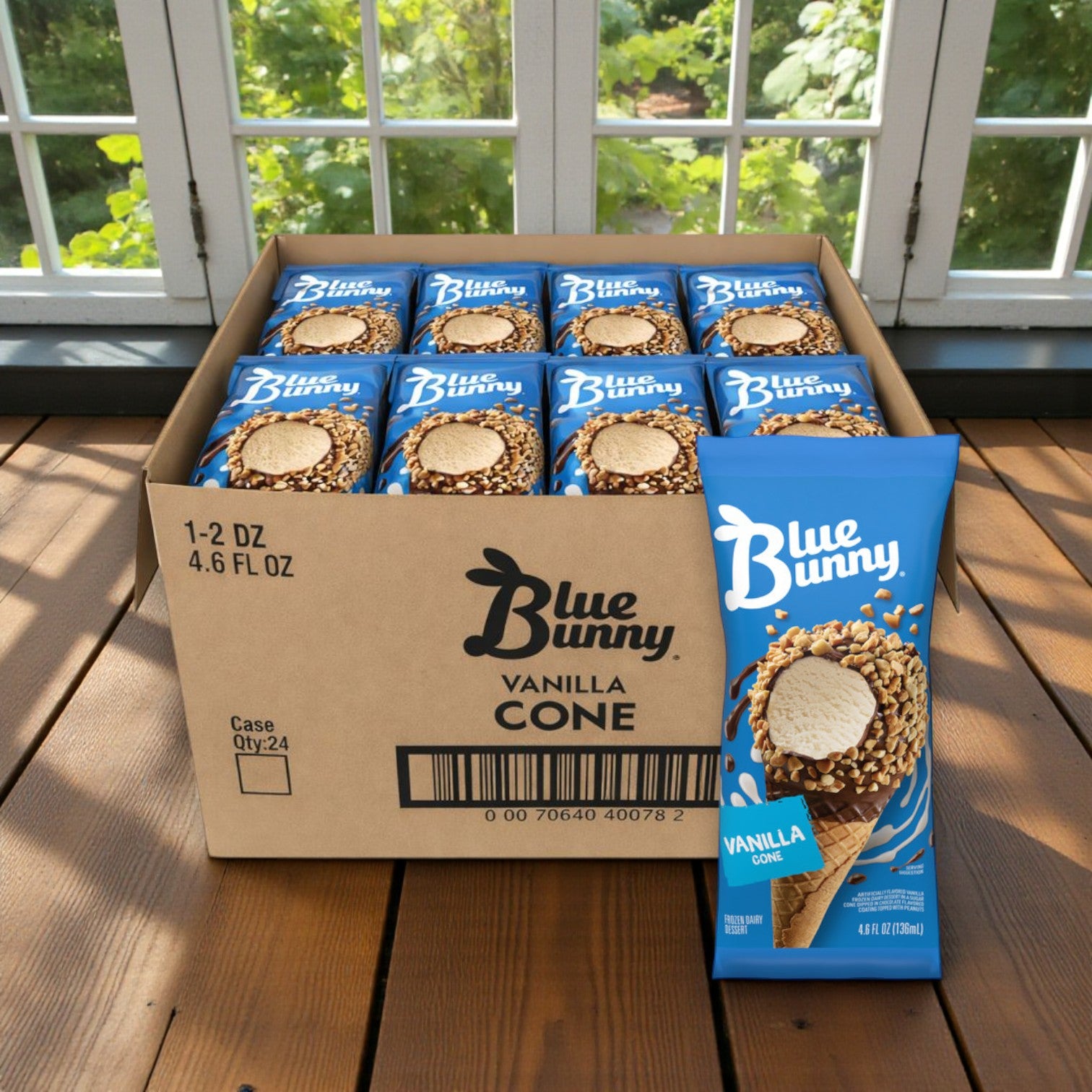 Blue Bunny Vanilla Champ Ice Cream Cones – 24 Count (4.6 oz each)