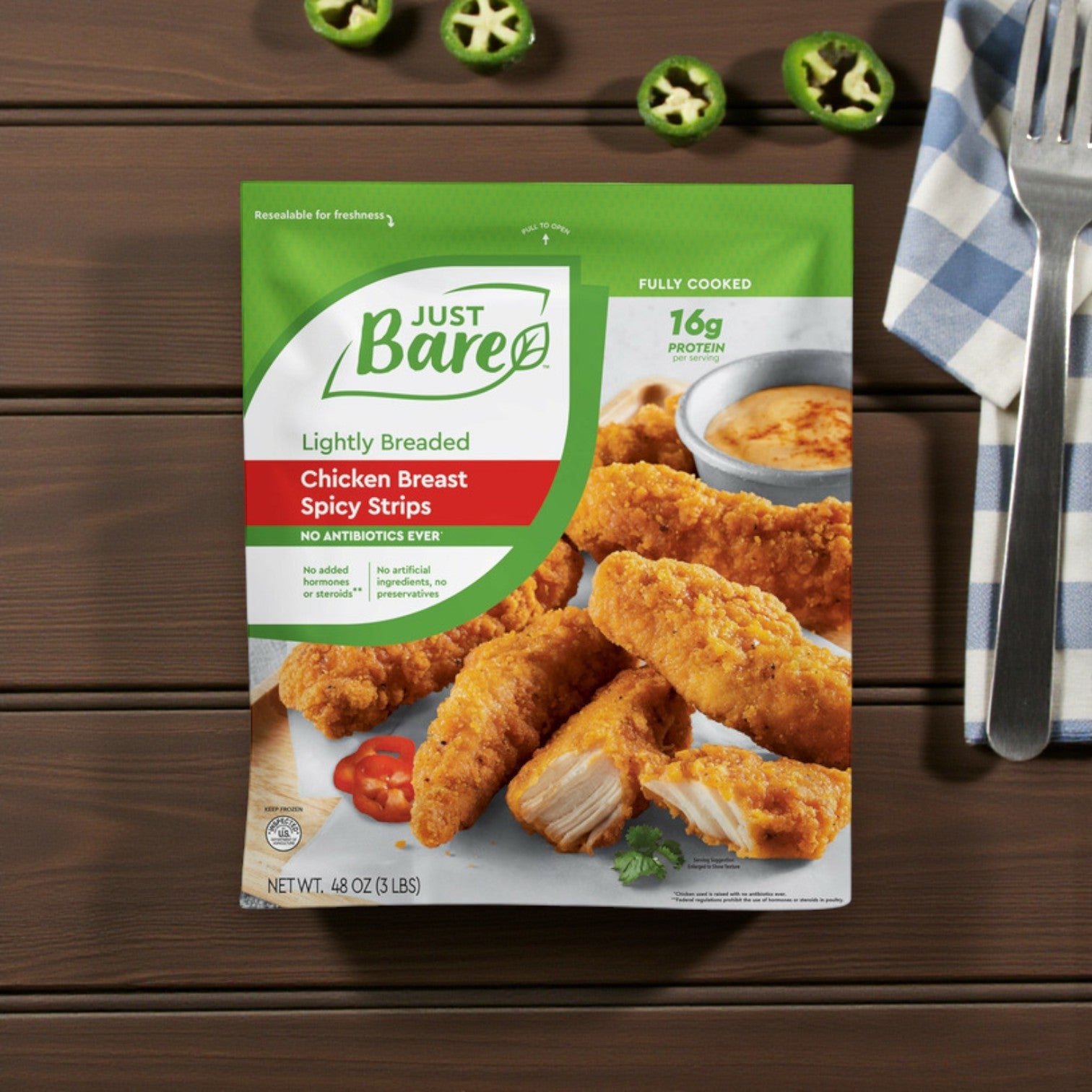 Just Bare Lightly Breaded Chicken Breast Strips – 3 lbs