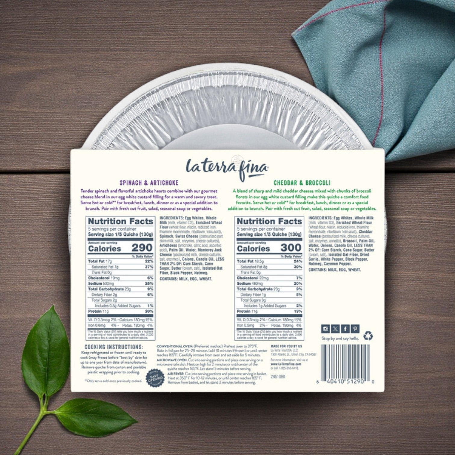 La Terra Fina Quiche Variety Pack – 2 Count, 23 oz Total