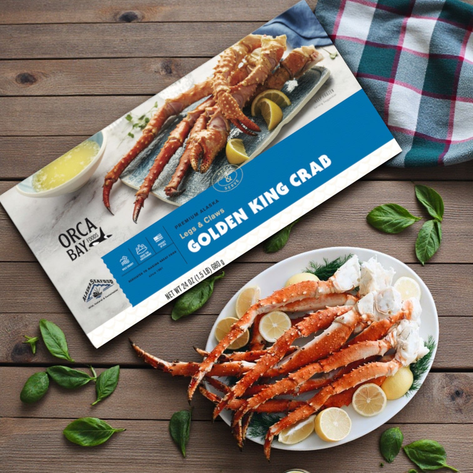 Golden King Crab Legs & Claws – 32 oz