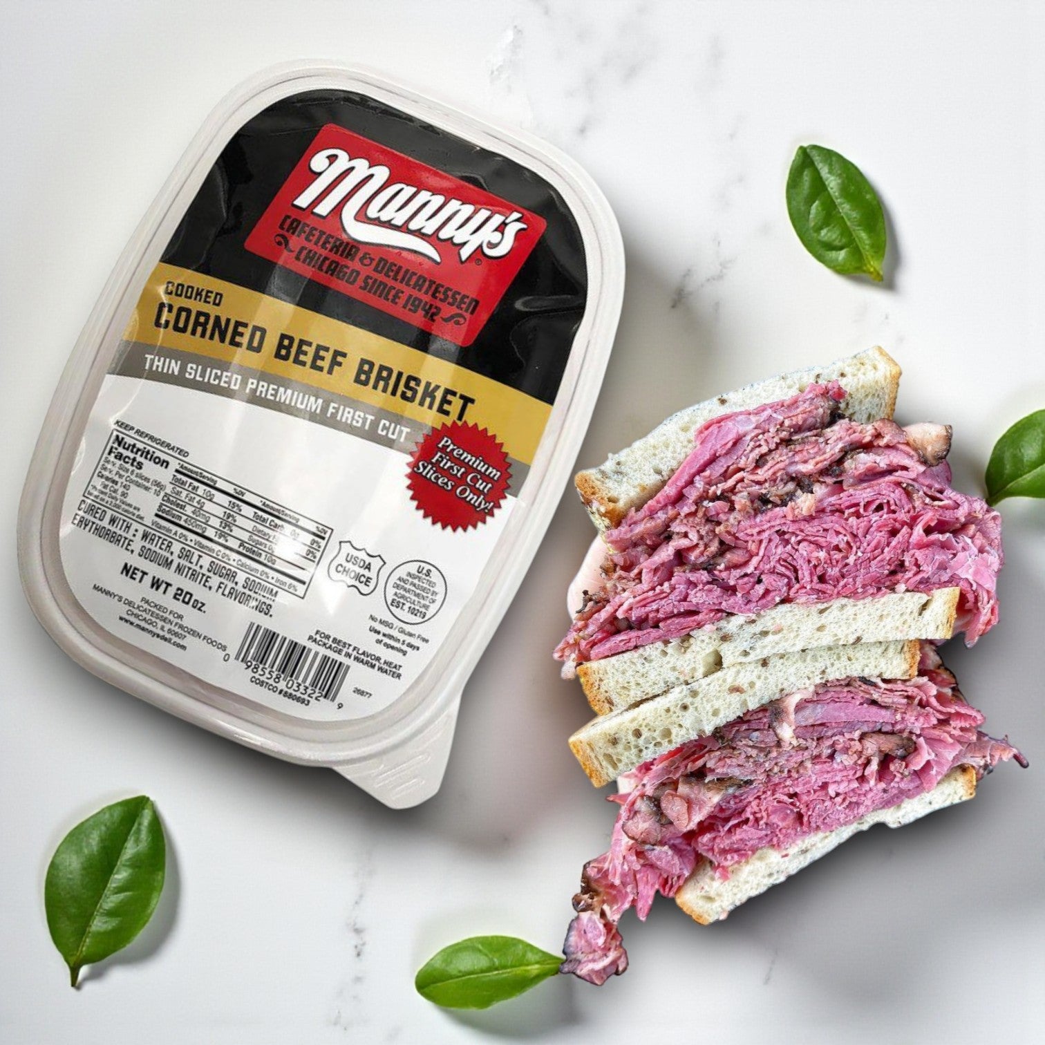 Manny's Cooked Corned Beef Brisket – 20 oz (1 Count)