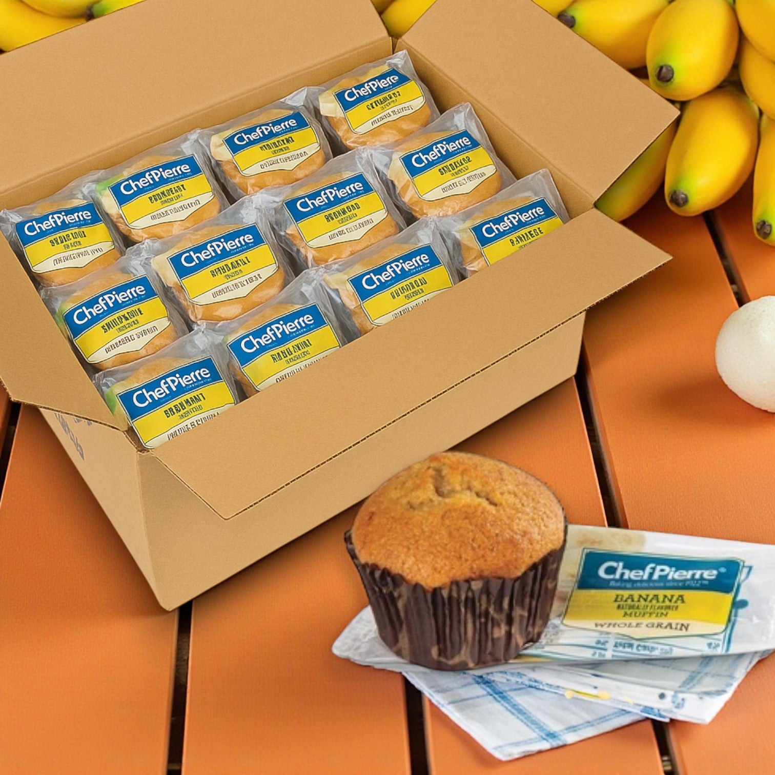 Chef Pierre Muffin Banana Whole Grain Individually Wrapped- 48 Count
