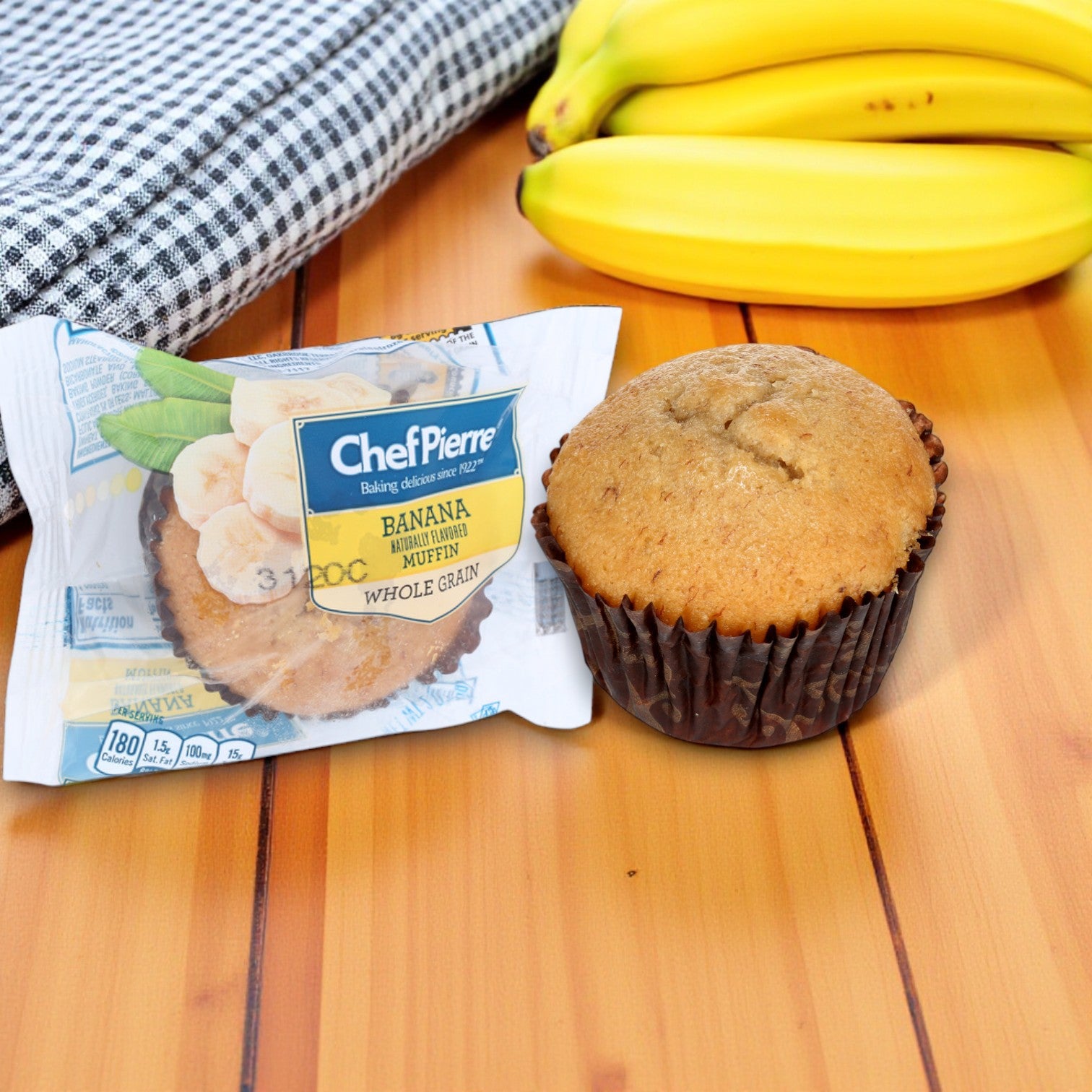 Chef Pierre Muffin Banana Whole Grain Individually Wrapped- 48 Count