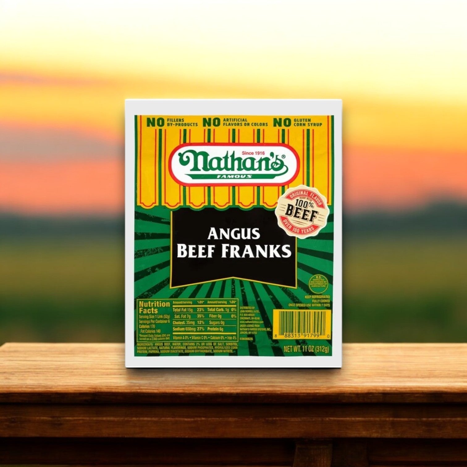 Nathan’s Famous Angus Beef Franks & Baker’s Source Classic Hot Dog Buns – 4 Pack Combo (12 Total Servings) brings a true ballpark classic to your table with premium franks and soft buns, perfect for any occasion.